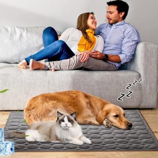 Cooling Mat for Dogs and Cats, 70x55cm, Dark Gray, Breathable, Multiple Colors Available