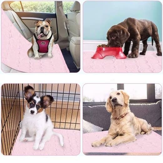 Cooling Mat for Dogs and Cats, 62×50cm, Breathable, Multiple Colors, Compatible with All Breeds, Pink