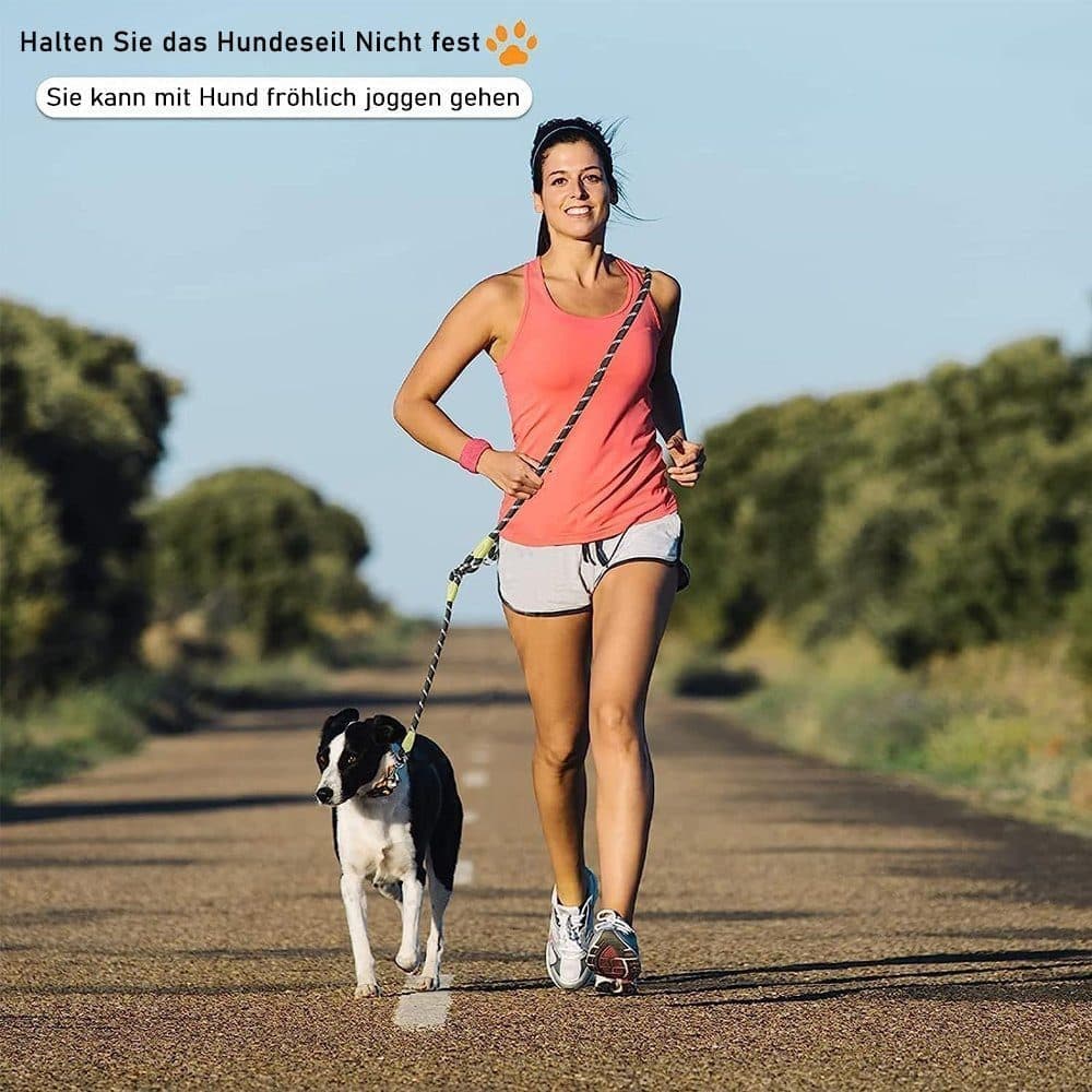 Reflective Hands-Free Dog Leash with Shoulder Strap for Jogging, Compatible with Small and Medium Dogs, Orange