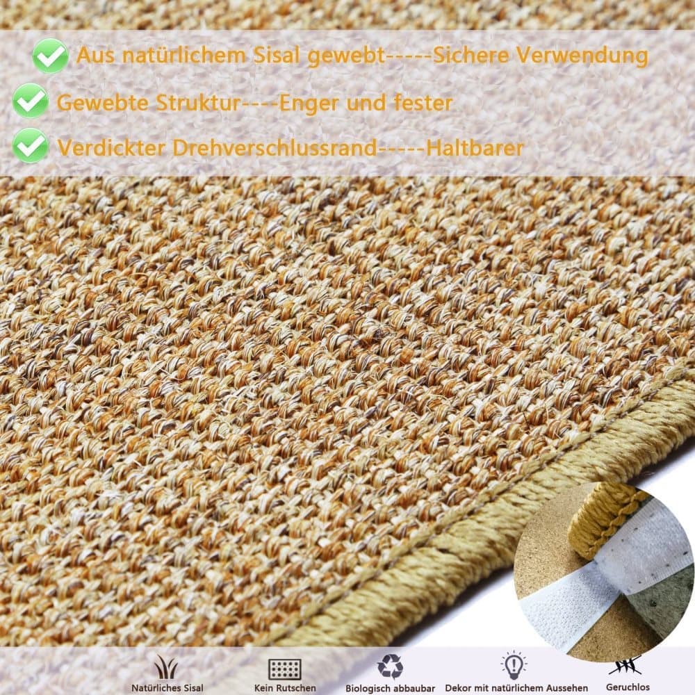 Cat Scratching Mat Natural Sisal Durable Non-Slip Base 40x60cm