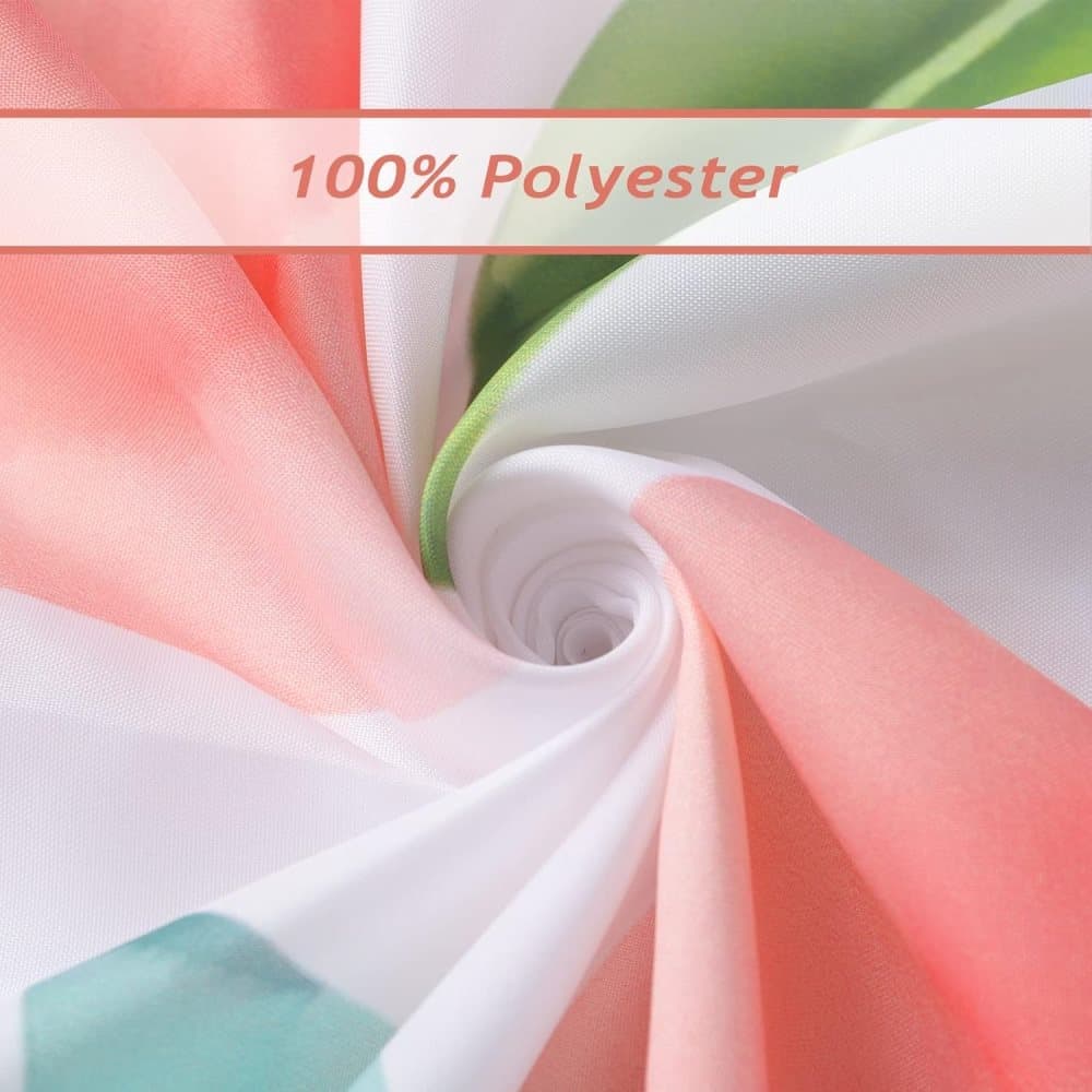 70x72 inches Shower Curtain 3D Fruit Motif Waterproof Mold Resistant with 12 Hooks, Pink