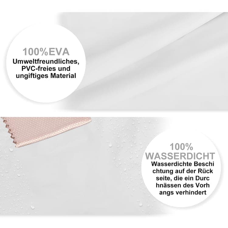 12 Hooks Solid Color Waterproof Shower Curtain for Bathroom, 180x180 cm, Mildew Resistant PEVA, Light Yellow