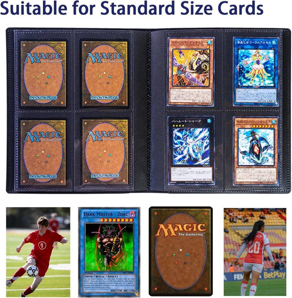 Football Star Card Collection Album 1 Pack, 4-Grid, Compatible with Pokemon and Sports Cards