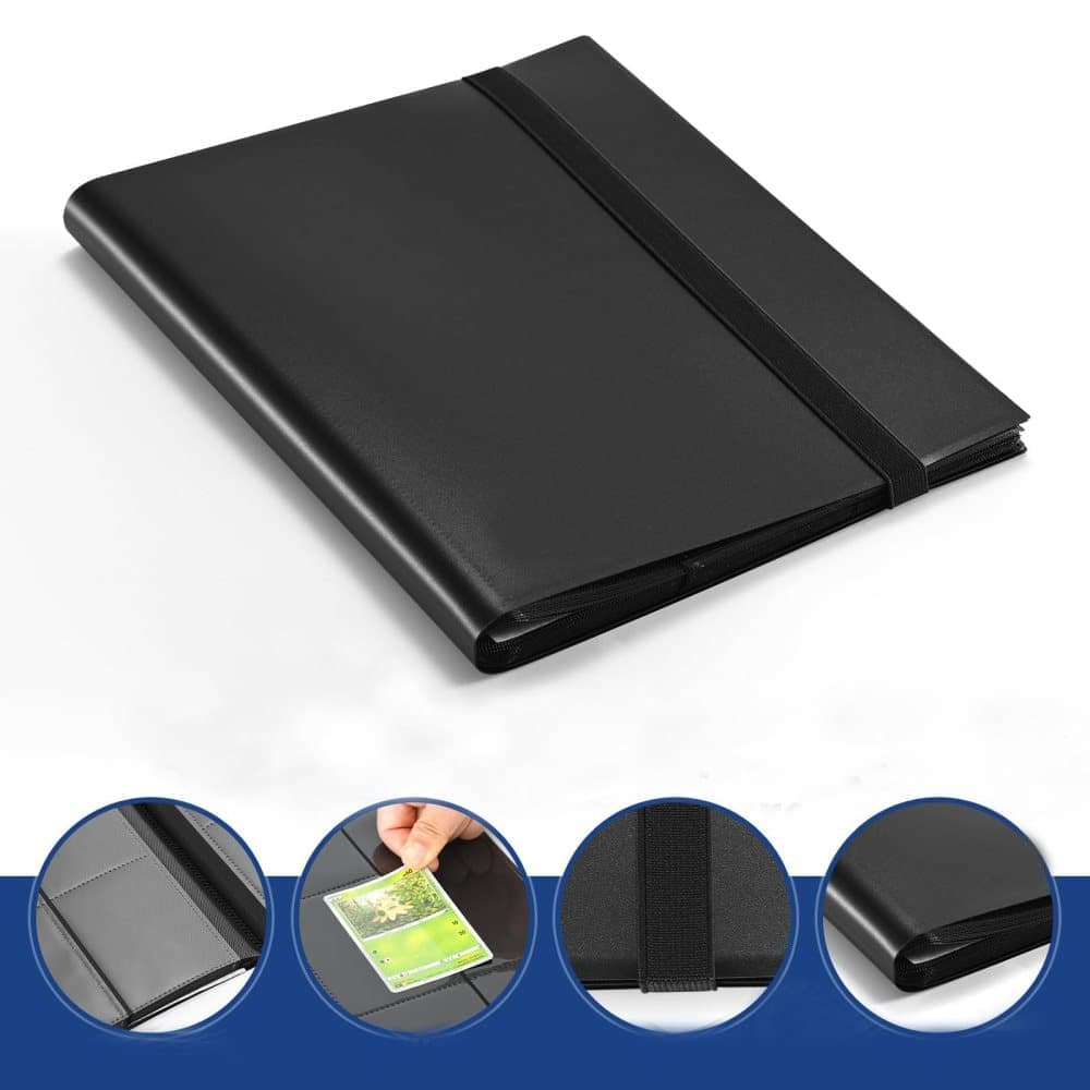 Football Star Card Collection Album 1 Pack, 4-Grid, Compatible with Pokemon and Sports Cards