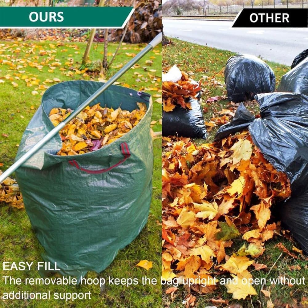 120L Large Capacity Garden Bags with Handles, Self-Standing and Robust for Leaves Lawn Hedges and Garden Waste, 45 x 76cm