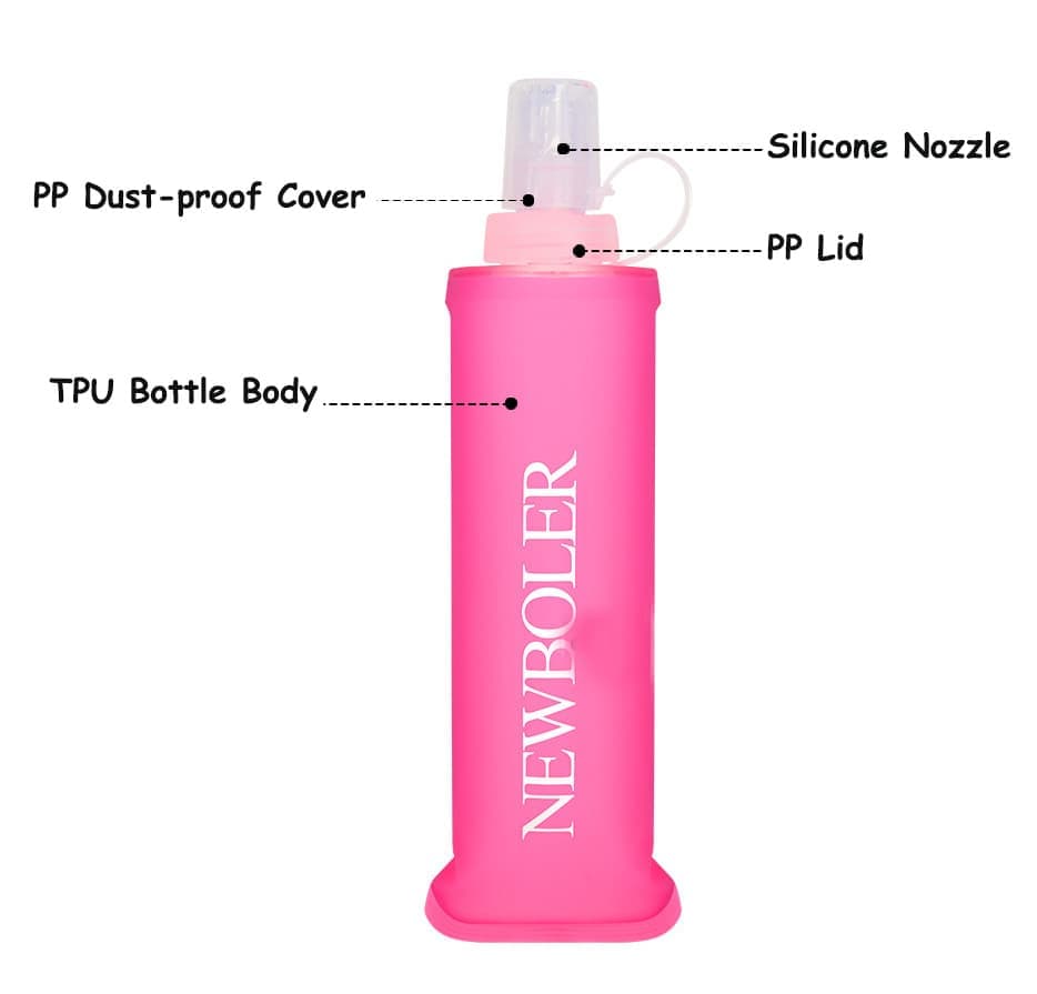 150ml Foldable Water Bottle, BPA-Free Soft Bottle for Marathons Camping Hiking, Orange