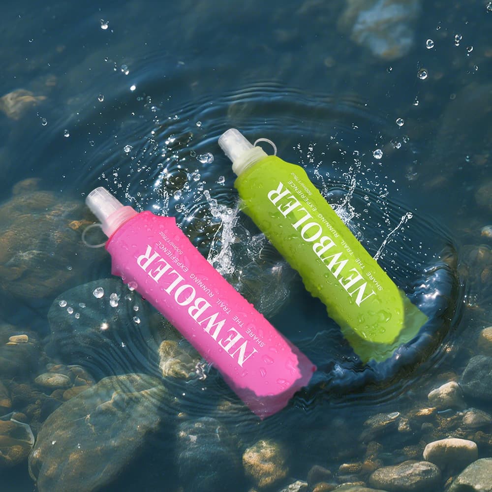 150ml Foldable Water Bottle, BPA-Free Soft Bottle for Marathons Camping Hiking, Orange