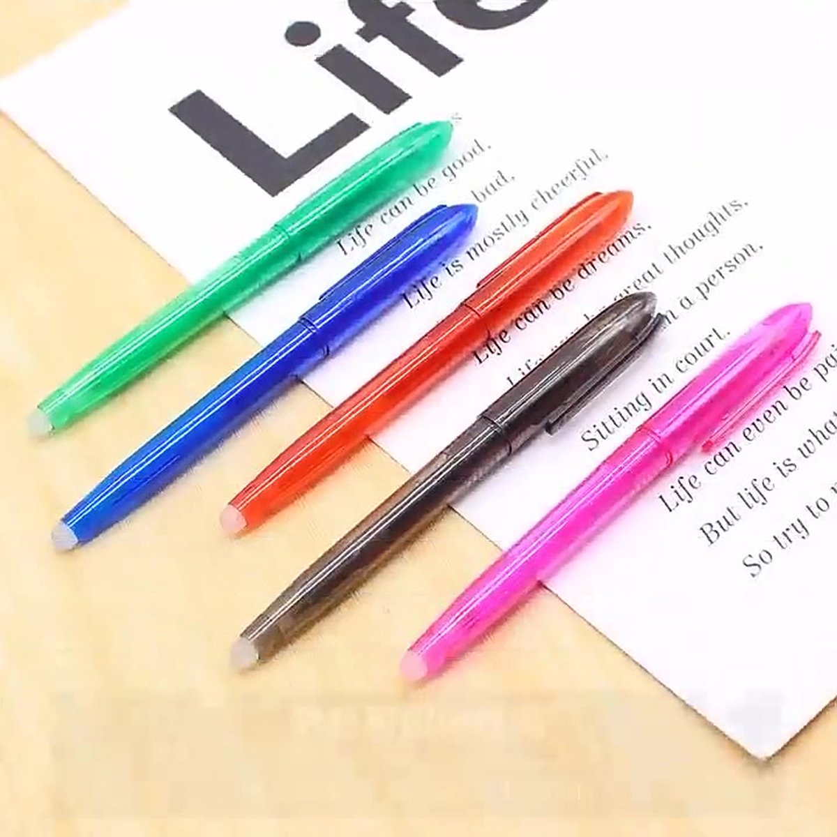 Erasable Pens 5 Pieces | Ballpoint Pens | Ballpoint Pen | Gel Pen | 0.7 mm Ballpoint Pen | Blue Ink | Blue Pens