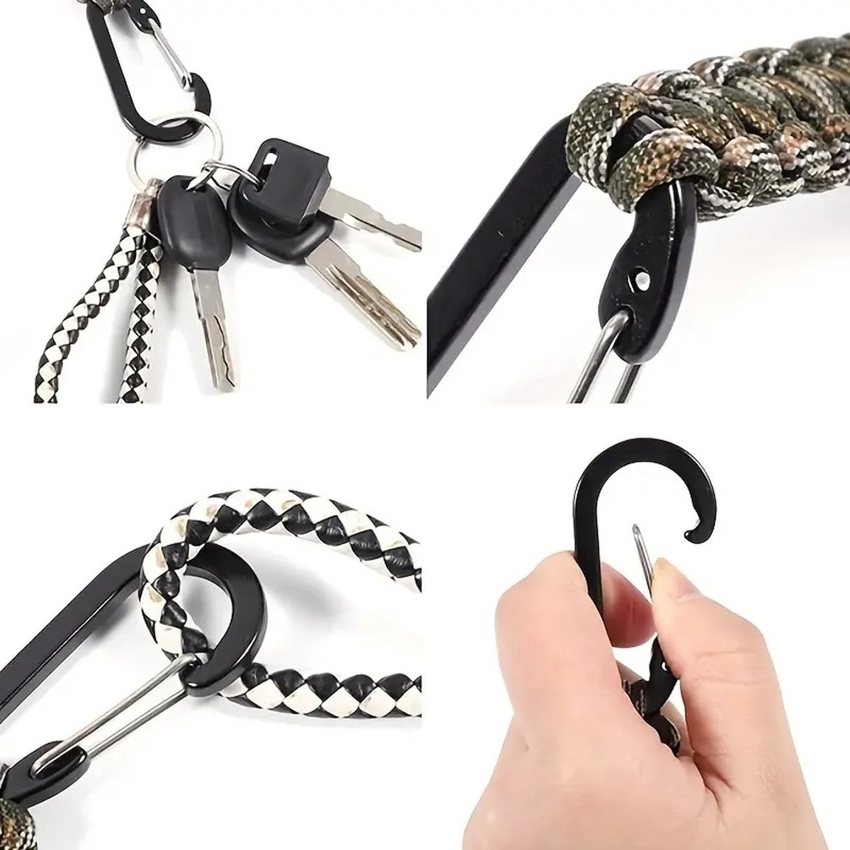 Paracord Survival Keychain with Carabiner | Emergency Kit | Extra Strong | Blue