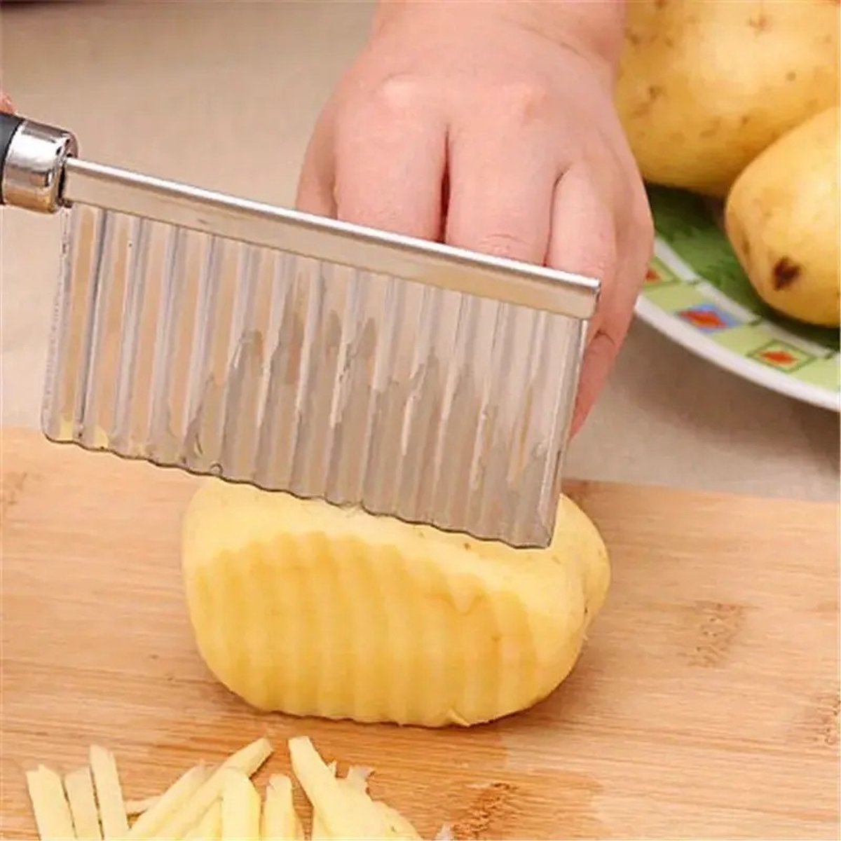 Multifunctional Kitchen Serrated Knife | Serrated Kitchen Knife | Peeler | French Fry Cutter | Potato Cutter | Potato Slicer | Stainless Steel