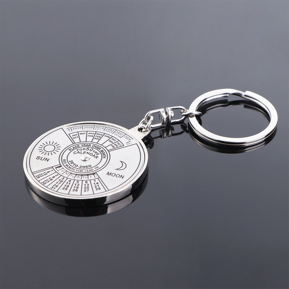Keychain - New - Hot Sale - 2010 to 2060 - 50 Years - 'Everlasting' Calendar - Calendar - Unisex Keychain - Metal Car Keychain - Ring - Gift - Outdoor - Camping