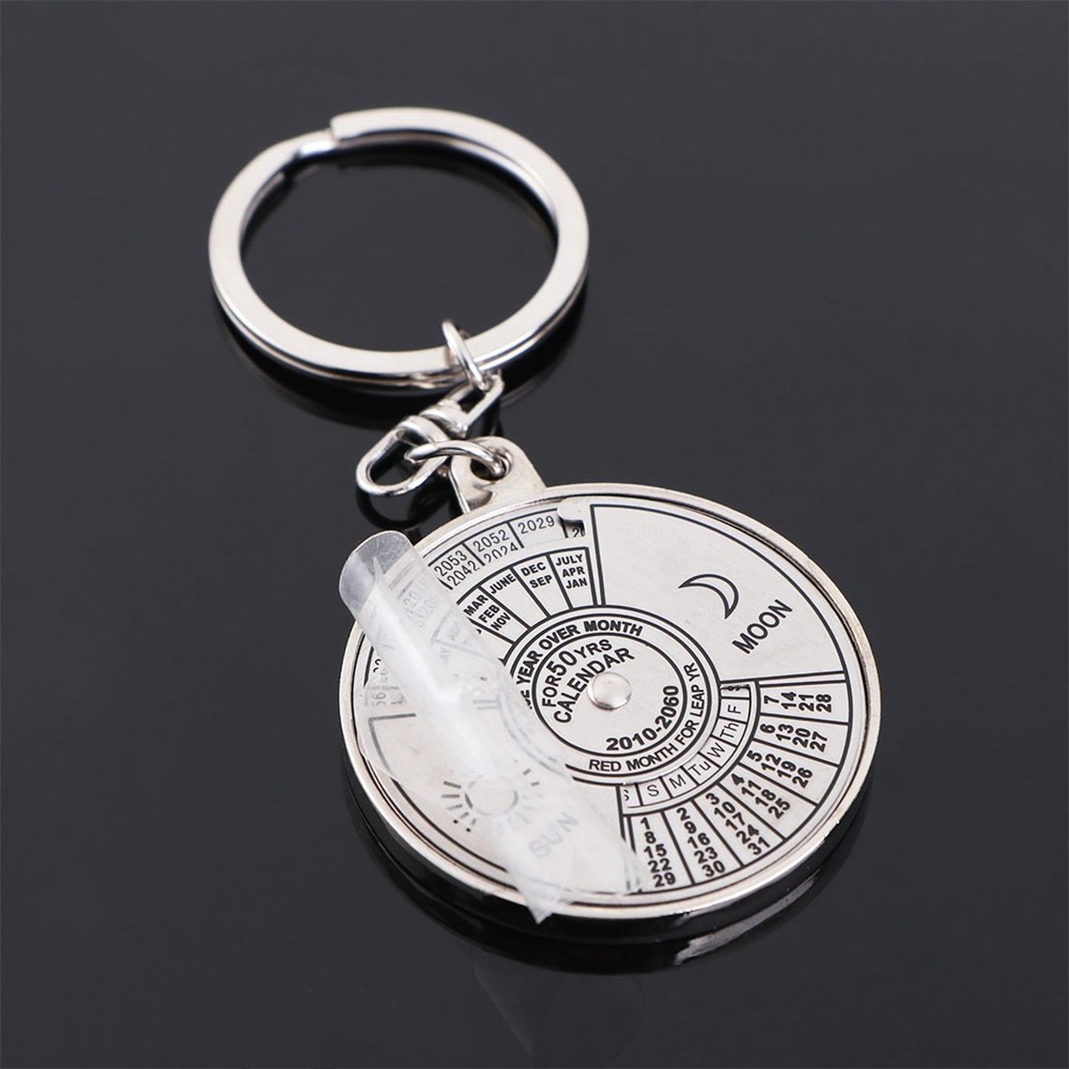 Keychain - New - Hot Sale - 2010 to 2060 - 50 Years - 'Everlasting' Calendar - Calendar - Unisex Keychain - Metal Car Keychain - Ring - Gift - Outdoor - Camping