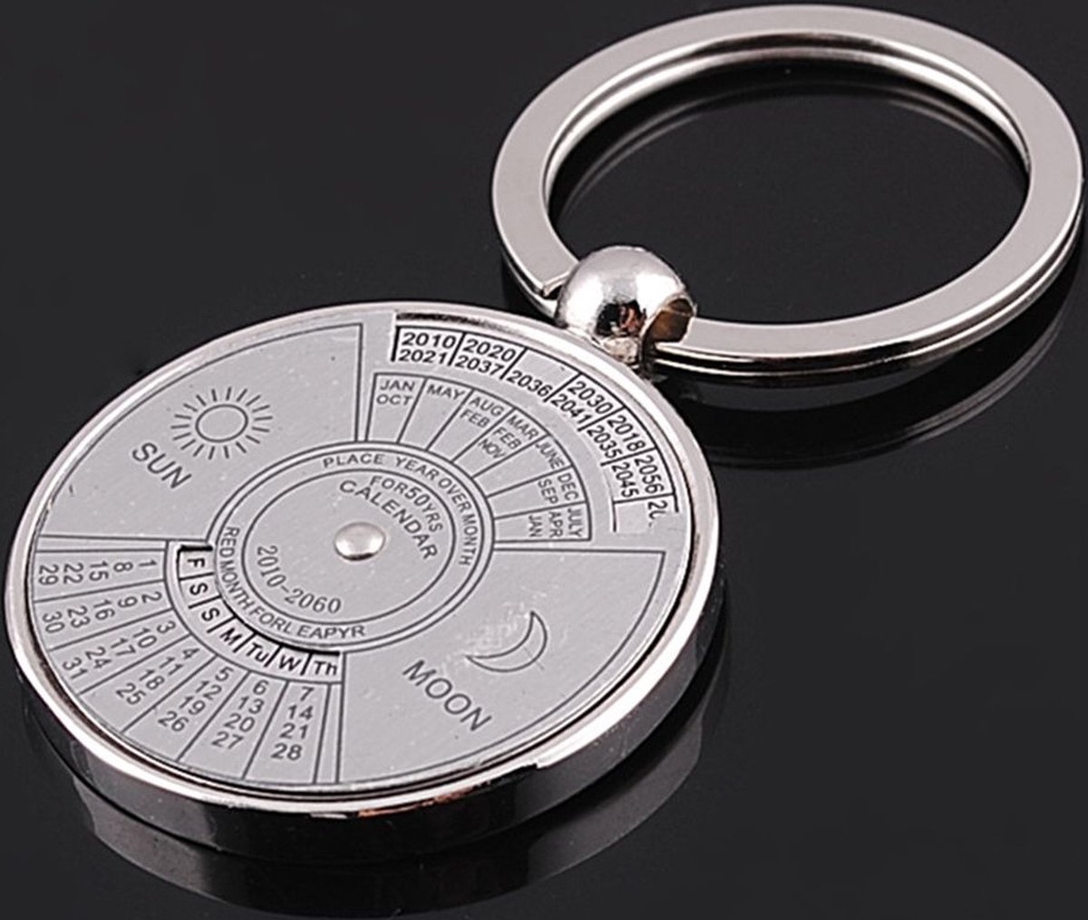 Keychain - New - Hot Sale - 2010 to 2060 - 50 Years - 'Everlasting' Calendar - Calendar - Unisex Keychain - Metal Car Keychain - Ring - Gift - Outdoor - Camping