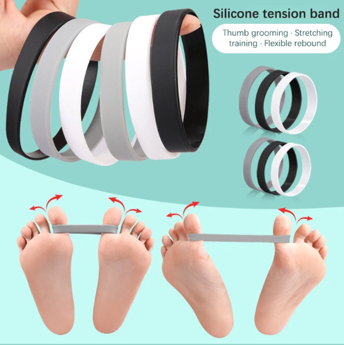 Elastic Toe Spreader | Elastic Toe Stretcher | Orthopedic Training | Hallux Valgus Toe Corrector | Straighten Big Toe | White