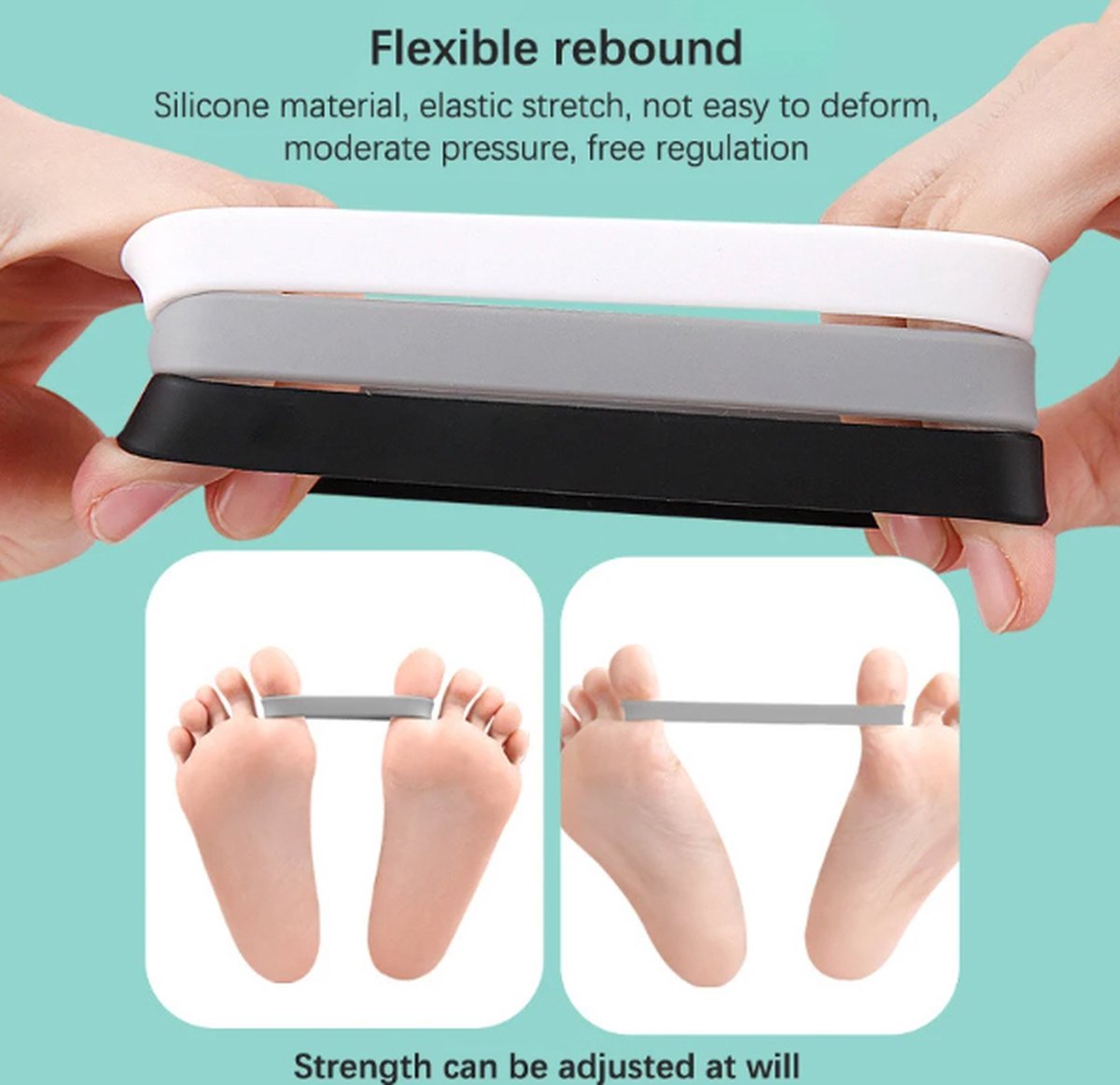 Elastic Toe Spreader | Elastic Toe Stretcher | Orthopedic Training | Hallux Valgus Toe Corrector | Straighten Big Toe | White