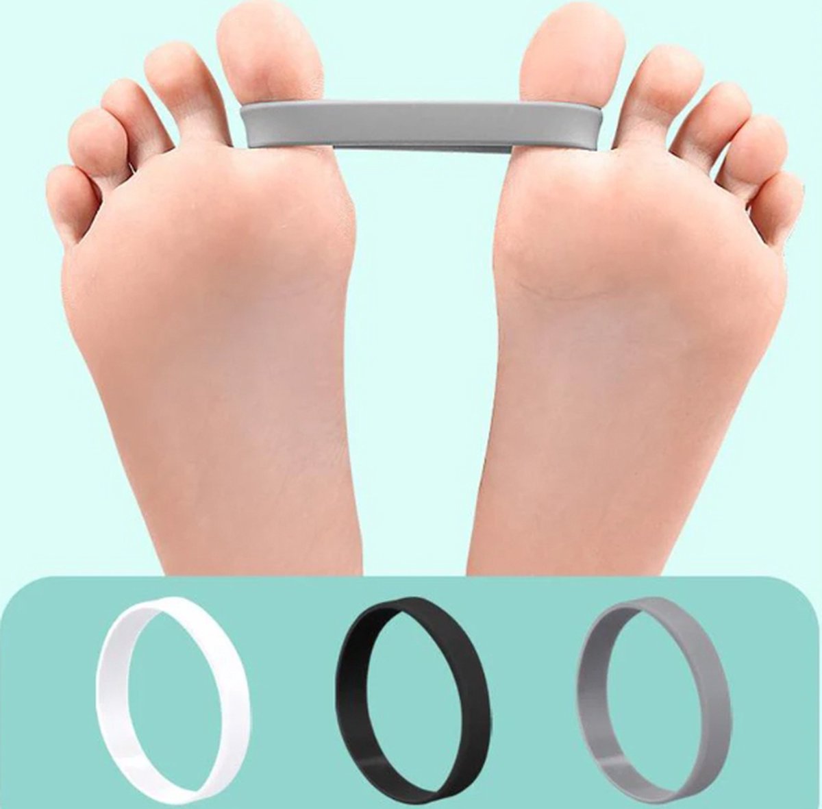 Elastic Toe Spreader | Elastic Toe Stretcher | Orthopedic Training | Hallux Valgus Toe Corrector | Straighten Big Toe | White