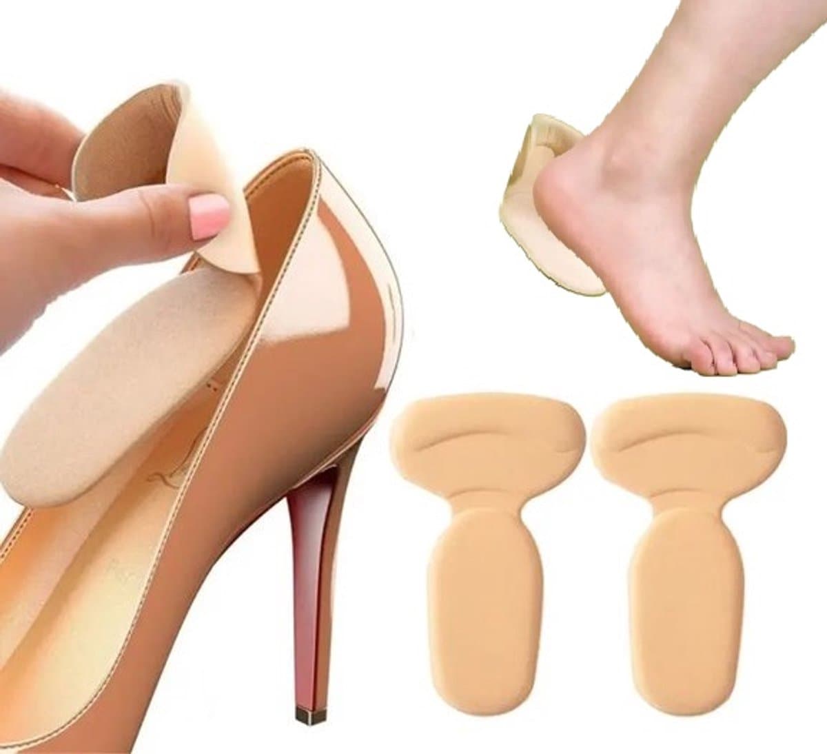 Heel Protectors | Comfortable Heel Protectors | Insoles for Heels | Insoles for Shoes | Prevent Blisters | 1 Pair | Beige