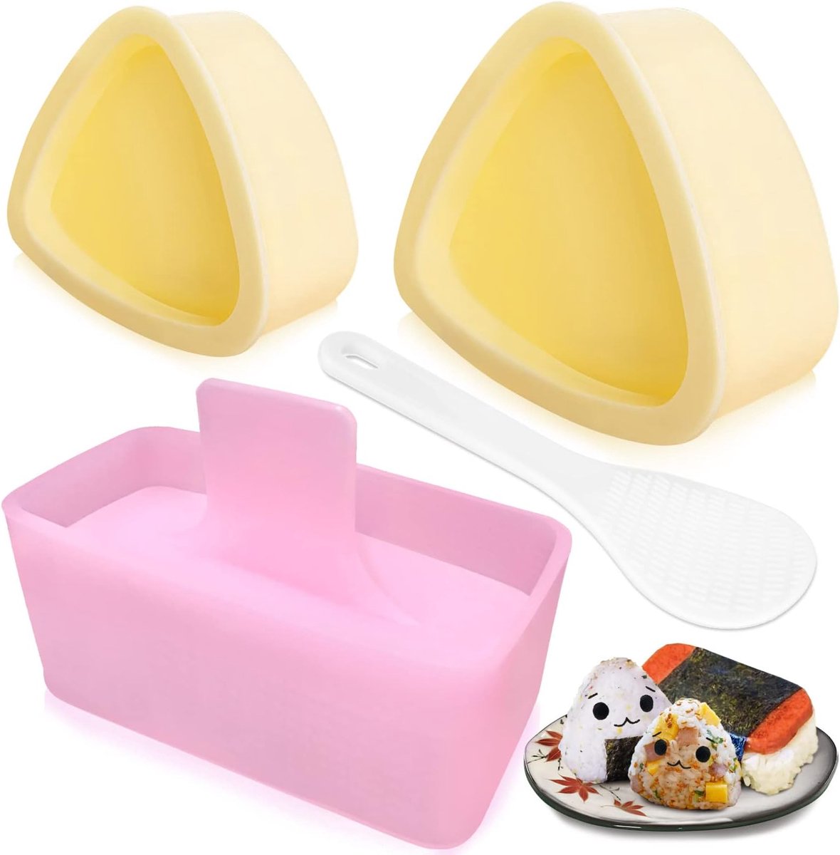 Onigiri mold - 3-pack Musubi press maker Triangular rice ball mold maker - Kids' lunch Bento and DIY at home