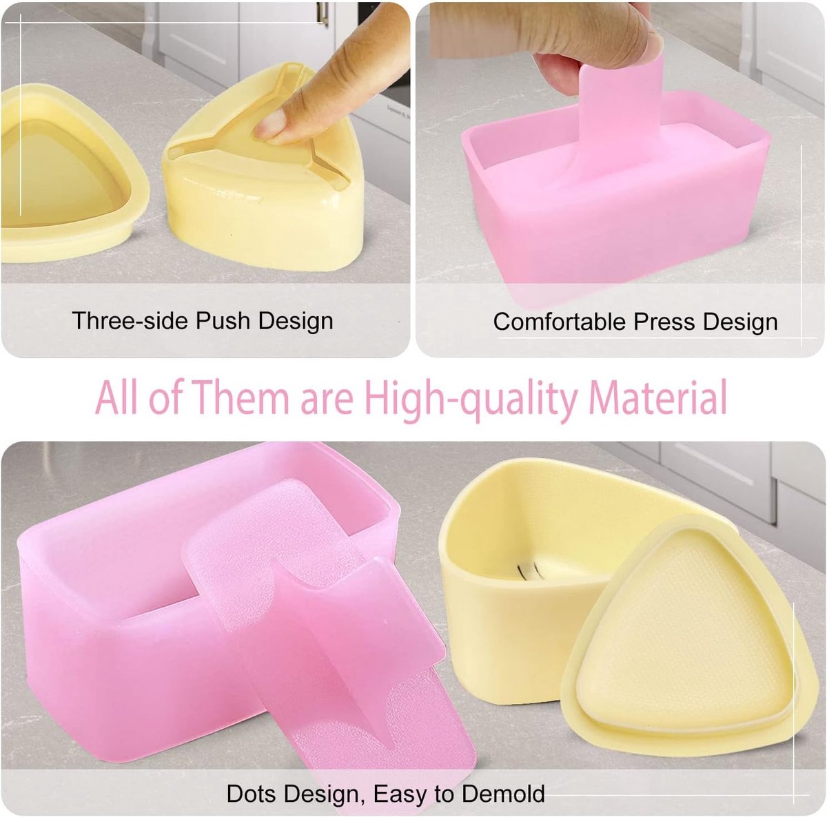 Onigiri mold - 3-pack Musubi press maker Triangular rice ball mold maker - Kids' lunch Bento and DIY at home