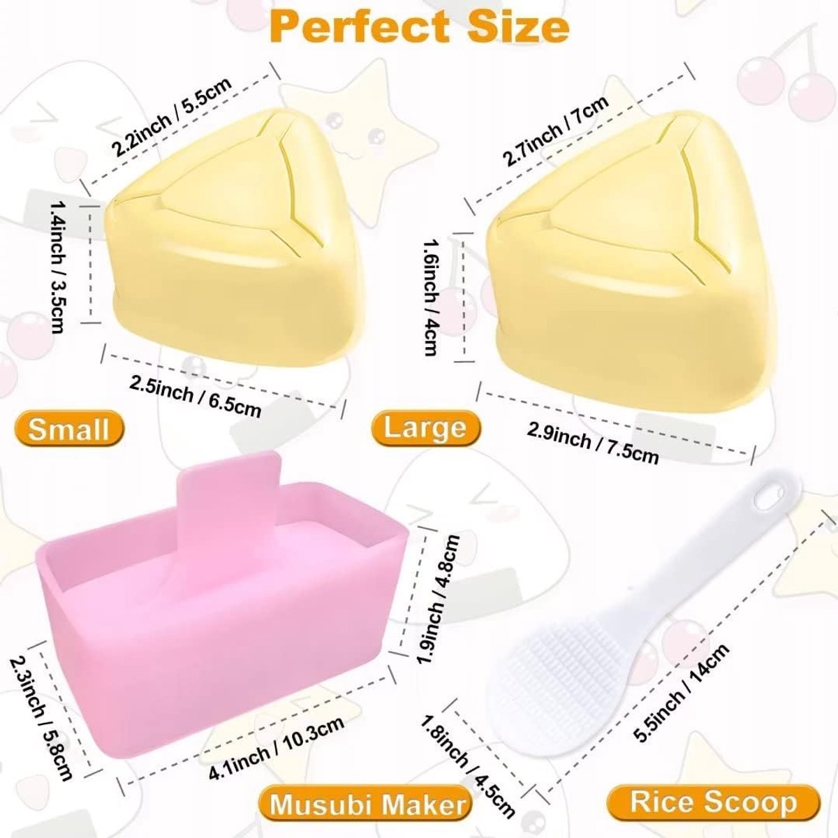 Onigiri mold - 3-pack Musubi press maker Triangular rice ball mold maker - Kids' lunch Bento and DIY at home
