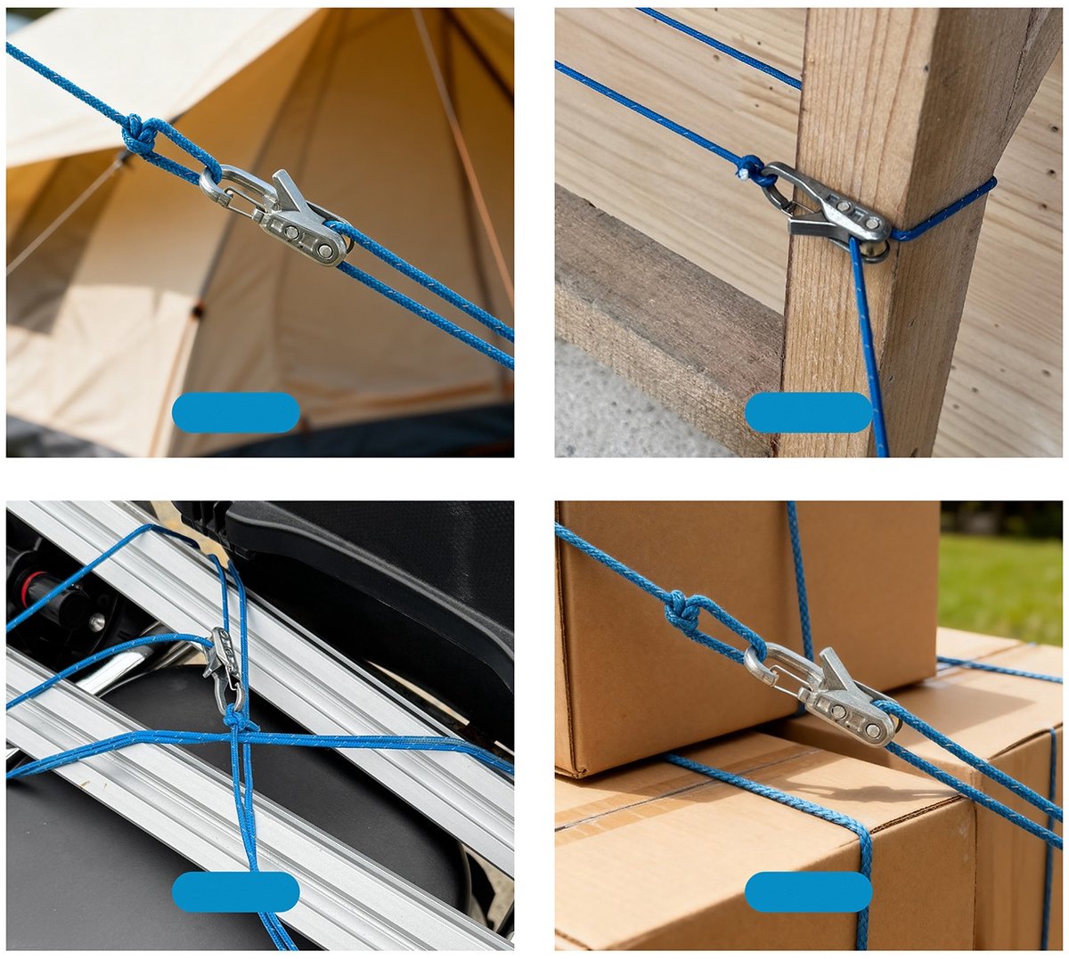 Paracord Adjusters 6-pack – With locking buckle, camping/boat