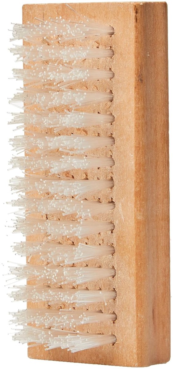 Nail brush - Wooden nail brush - Double-sided soft brush for cleaning nails - Nail and pedicure brush