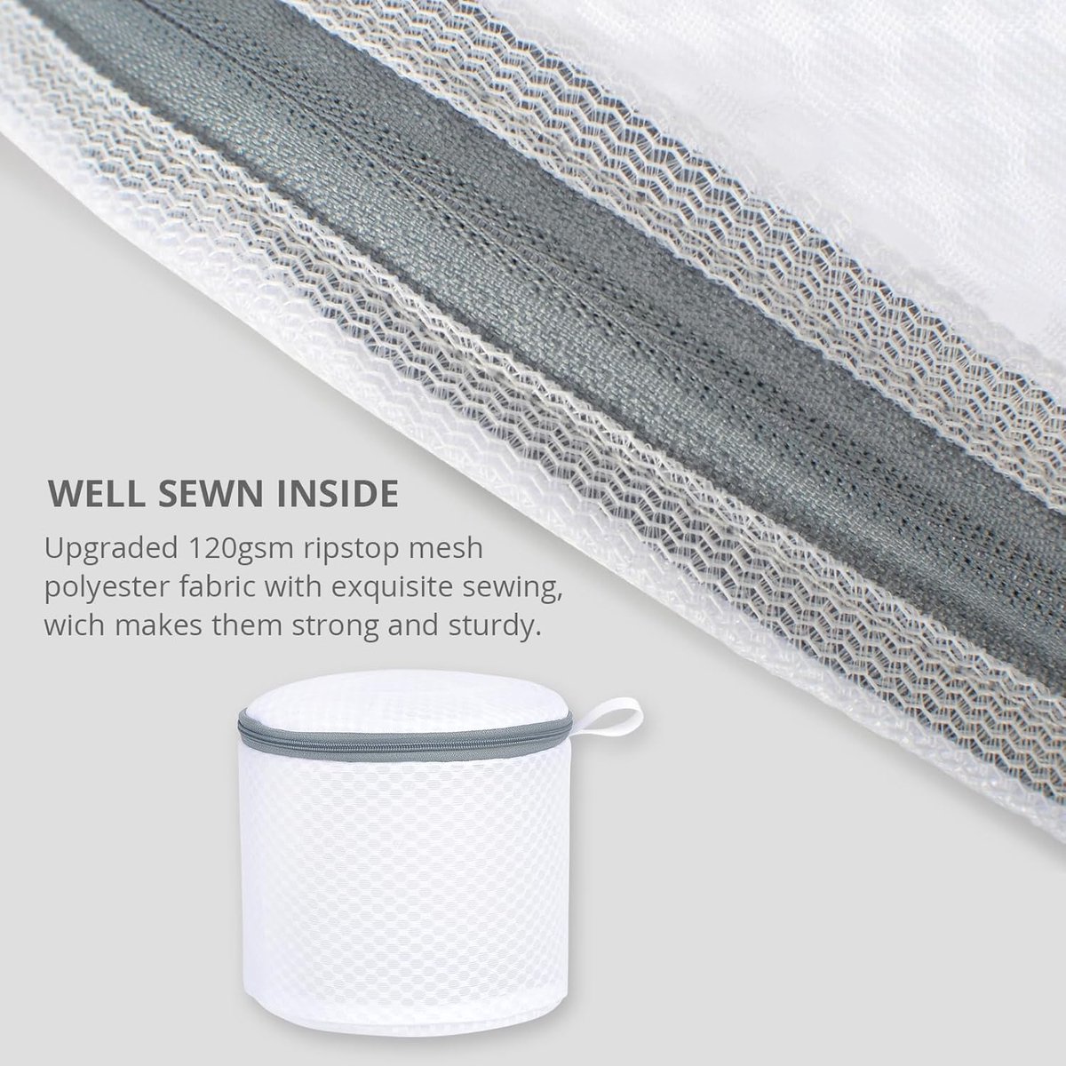 Set of 3 mesh laundry bags - Suitable for washing delicate garments - Mesh laundry bags for bras with hanging loops - Dimensions: 15 x 18 cm - Special laundry bags for lingerie