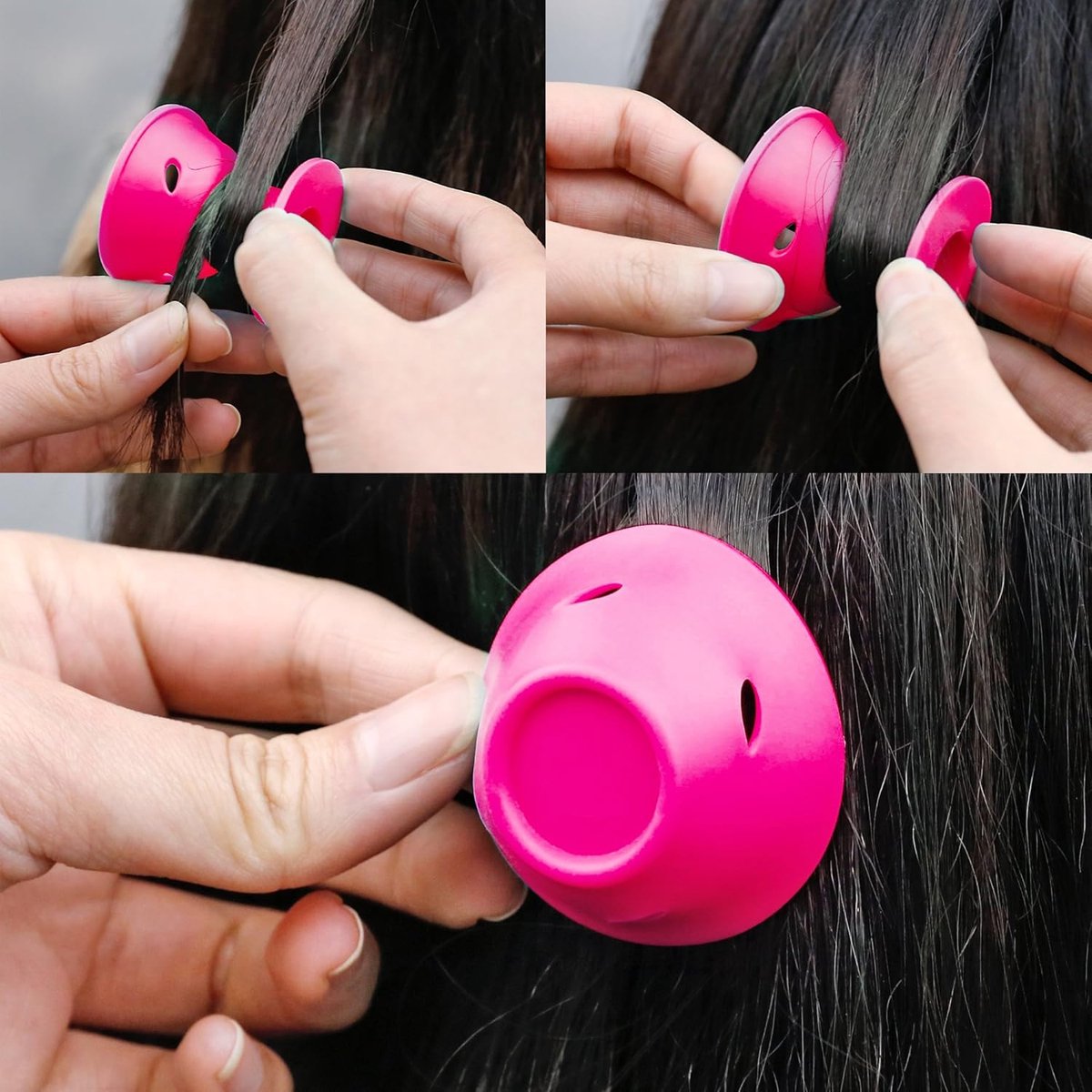 Curlers 40-piece – Pink, 20 large + 20 small curling brushes