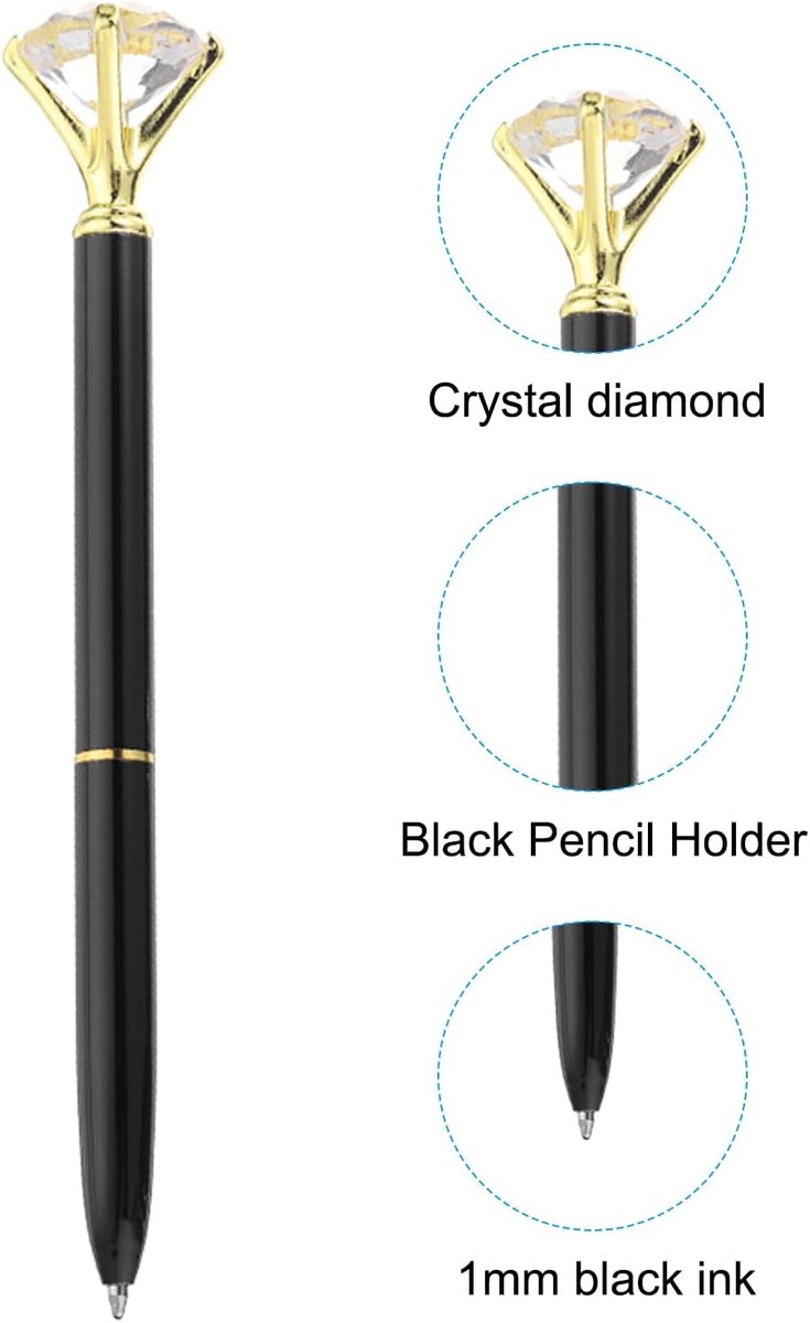 Ballpoint pen - 20 pieces - Metal casing - Black ink - Suitable for weddings, office occasions, etc. - Black
