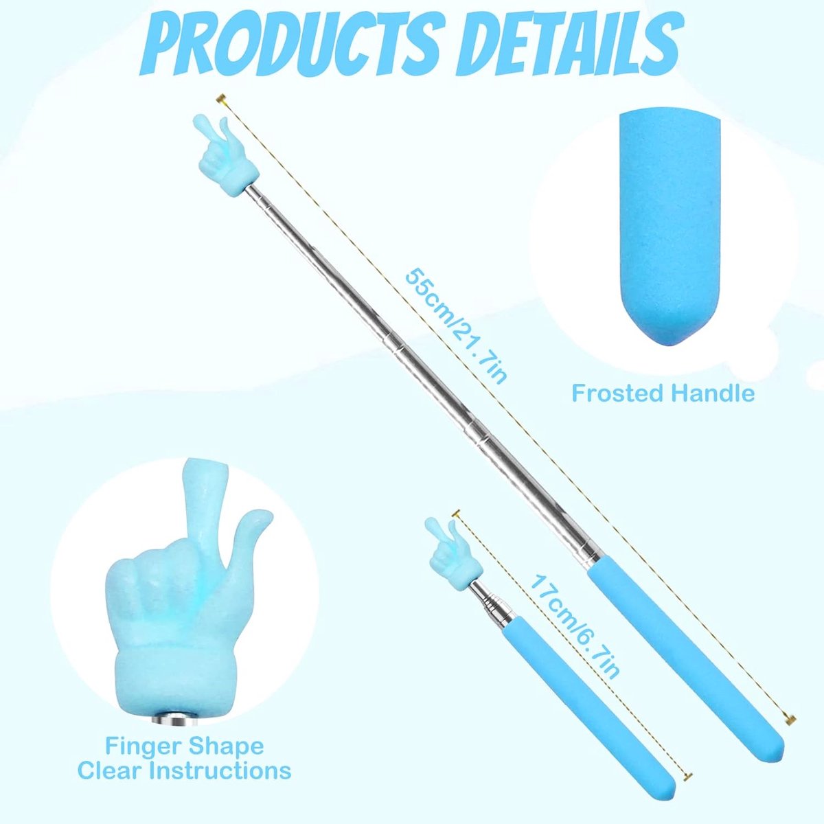 5 pieces telescopic pointer for teachers, extendable hand pointer, finger pointer stick, mini retractable class pointer for primary school teachers, kindergarten teacher, classroom supplies (multicolored)