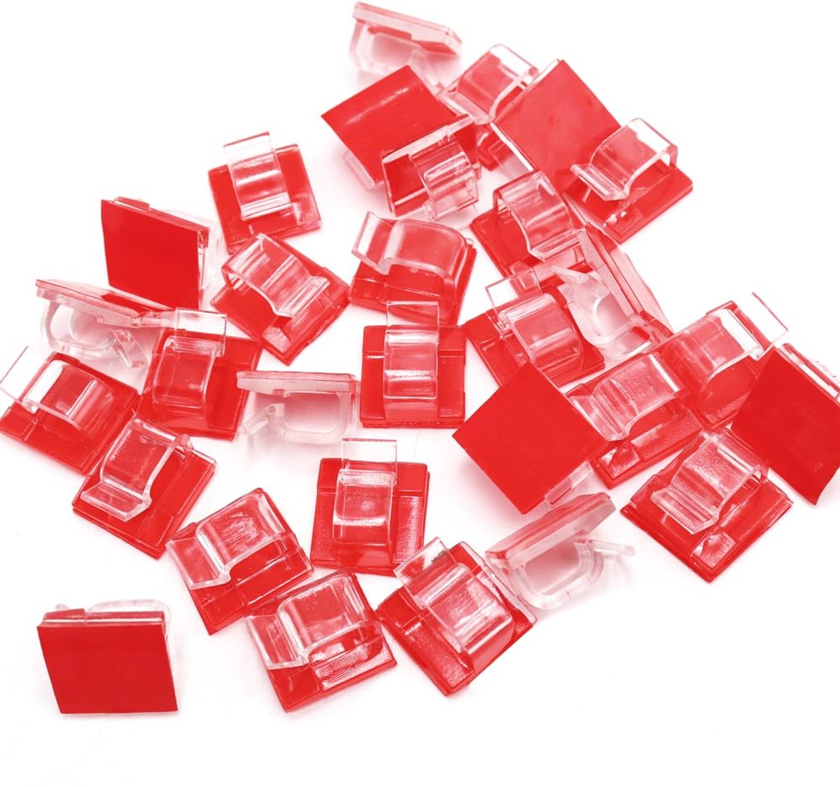 Cable Clips - 100 Pieces - Cable Holder - Halloween - Christmas - Nail Clip - Cable Tie - Clips - Cable Channel - Ties - Cable Lock - Cable Channels - Roof Hooks - Cable Clamp - Transparent - Strong clamping force - very for Party / Halloween / Chris