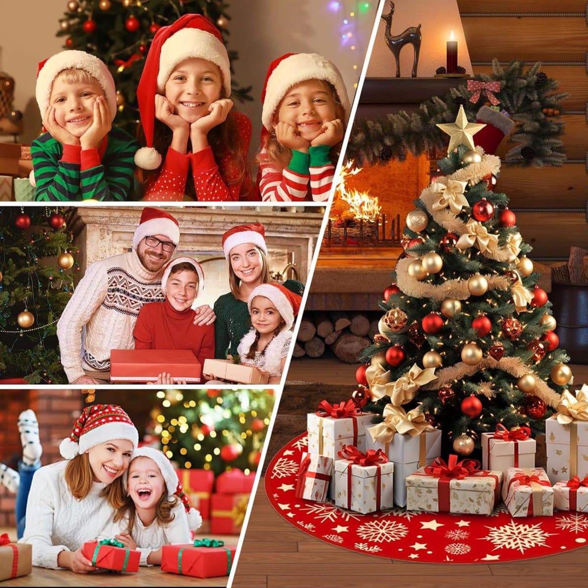 Christmas tree skirt snowflake pattern 90 cm polyester