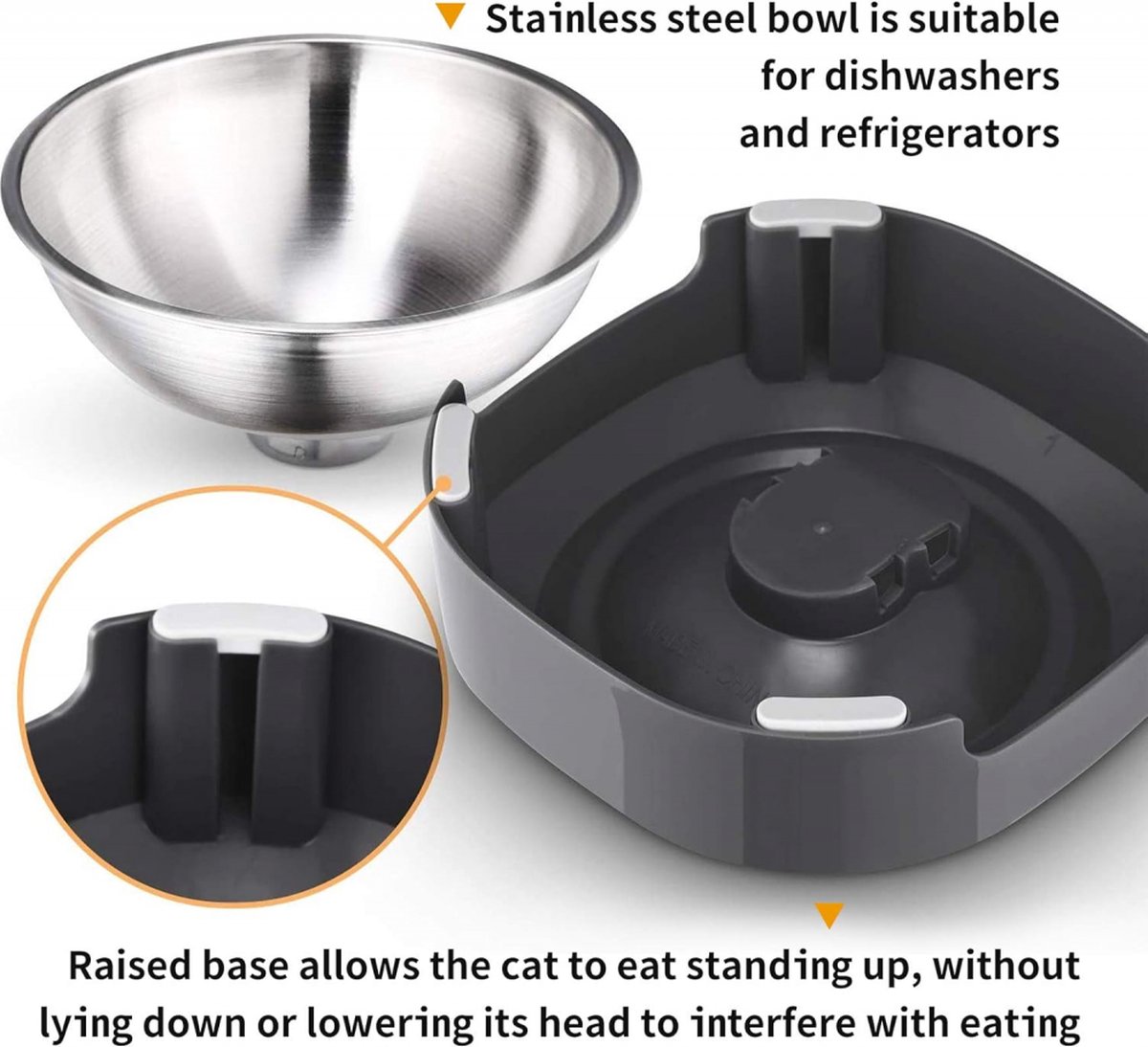 Pet Water & Food Set - 2 Pieces - BPA-Free - Dog Food Bowl - Cat Food Bowl - With Stand - Cat Food Bowls - Drinking Bowl - Double Food and Drinking Bowl - 2 in 1 Pet Bowl - Dog and Cat - Bowls Are Dishwasher Safe