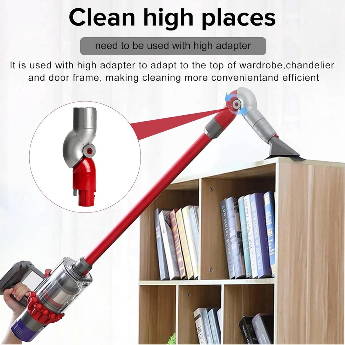 Quick Release Adapter Suitable For Dyson V7, V8, V10, V11 - Quick Release Short Distance Adapter - Angle Attachment - Angle Adapter 90 Degree Tool Accessory - Ergonomic Vacuuming - Vacuum Cleaner Adapter - Vacuum Cleaner Accessories