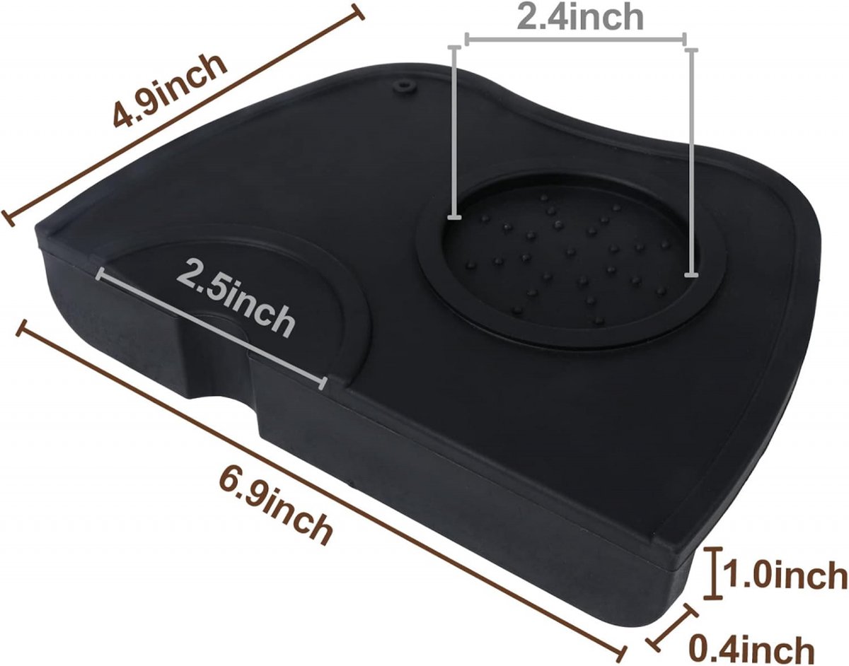 Tamper Mat - Tamping Mat - Tamper Support - Coffee Tamping Mat - Espresso Mat - Silicone - Non-slip - Coffee Tamping Mat - Portafilter Mat - Espresso Machine - Barista Essentials - Ideal Portafilter Accessory for Kitchen Bar Cafe - Black