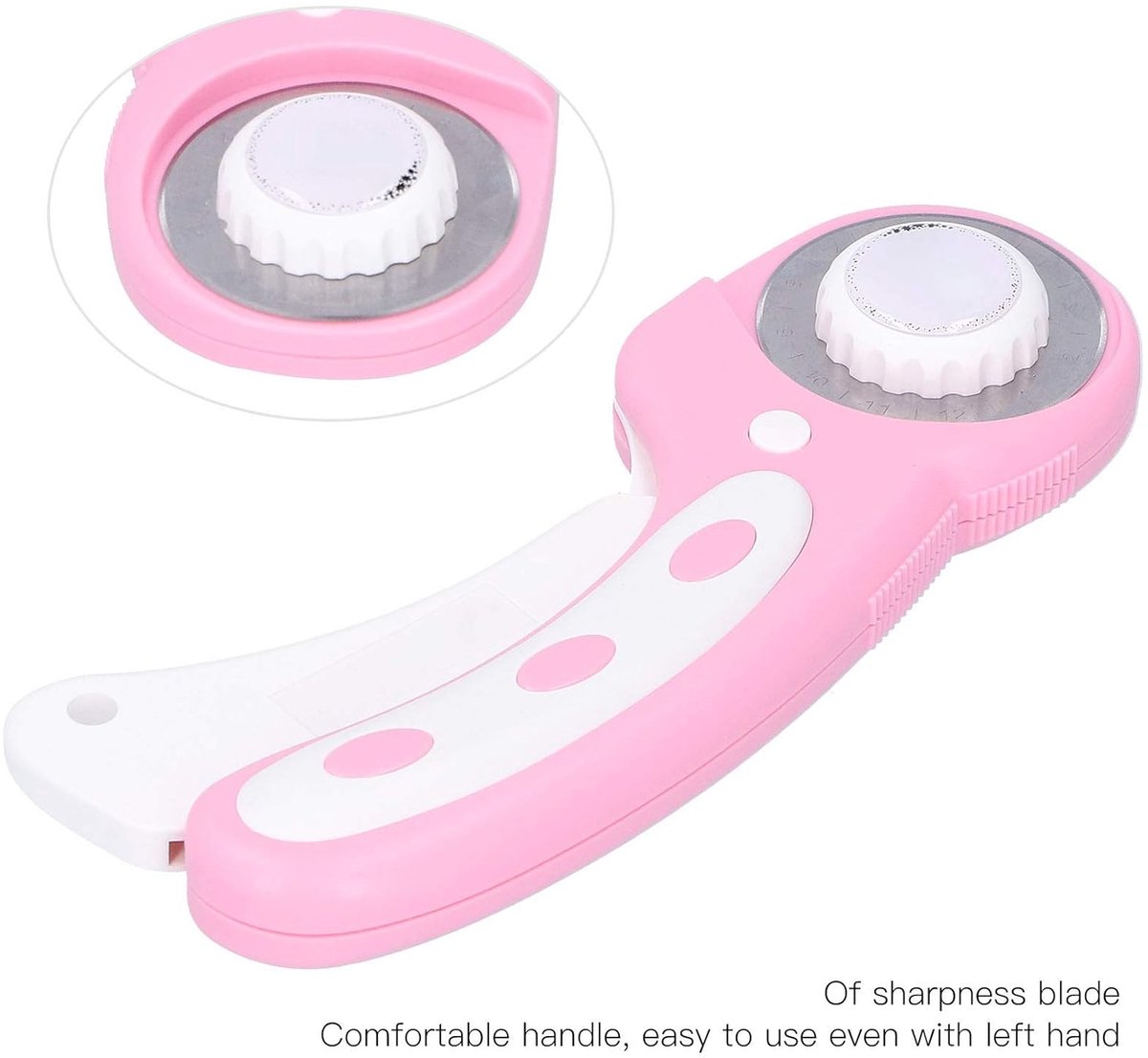 Professional Rotary Cutter - Luxury High Quality Tailor's Scissors - Fabric Scissors - Leather Cutter - Cutter - Fabric Cutter - Rotary Blade - for cutting fabric / leather / plastic / paper - fabric pink