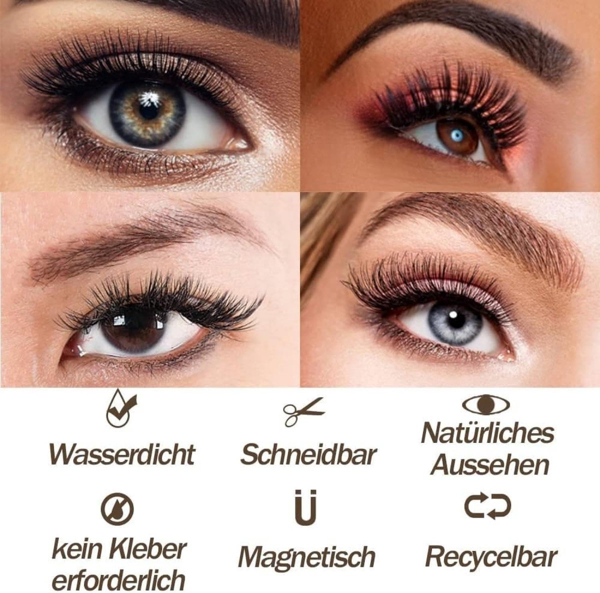 Magnetic False Eyelashes - False Eyelashes - With Clip - Reusable Magnetic Eyelash Set - False Eyelashes - Eye Makeup Lashes - 3D Magnetic Eyelashes - Long-lasting/Reusable - Magnetic Eyelashes - Natural Look - No Glue - Eyelash Extensions