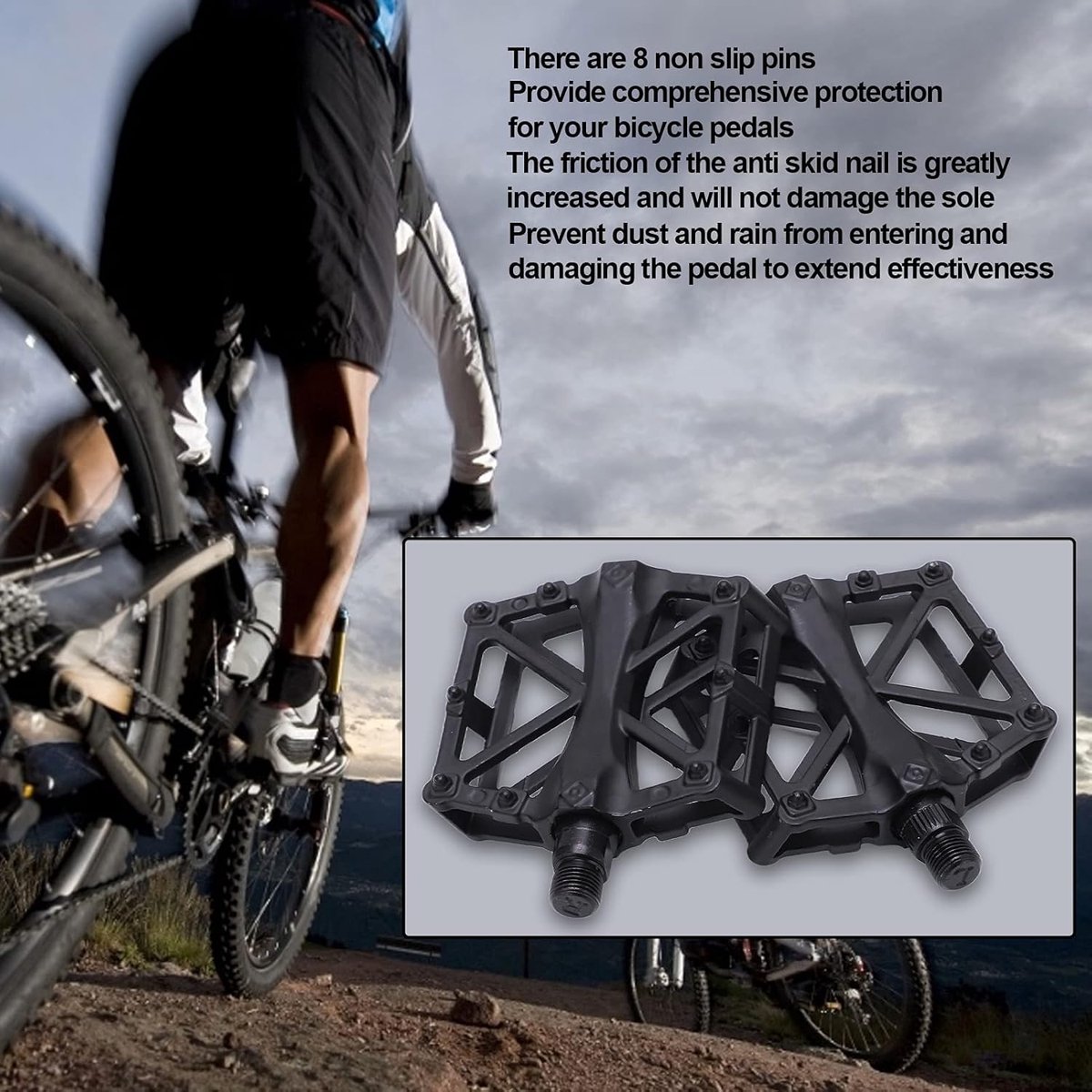 Bicycle Pedals - 1 Pair - Professional Anti-Slip Bicycle Pedals - Ergonomic and Comfortable Bicycle Pedals - Outdoor Sports - Practical - Universal - Ideal for Bicycles / Road Bikes / Travel / Camping / Everyday Cyclists / Cycling Enthusiasts