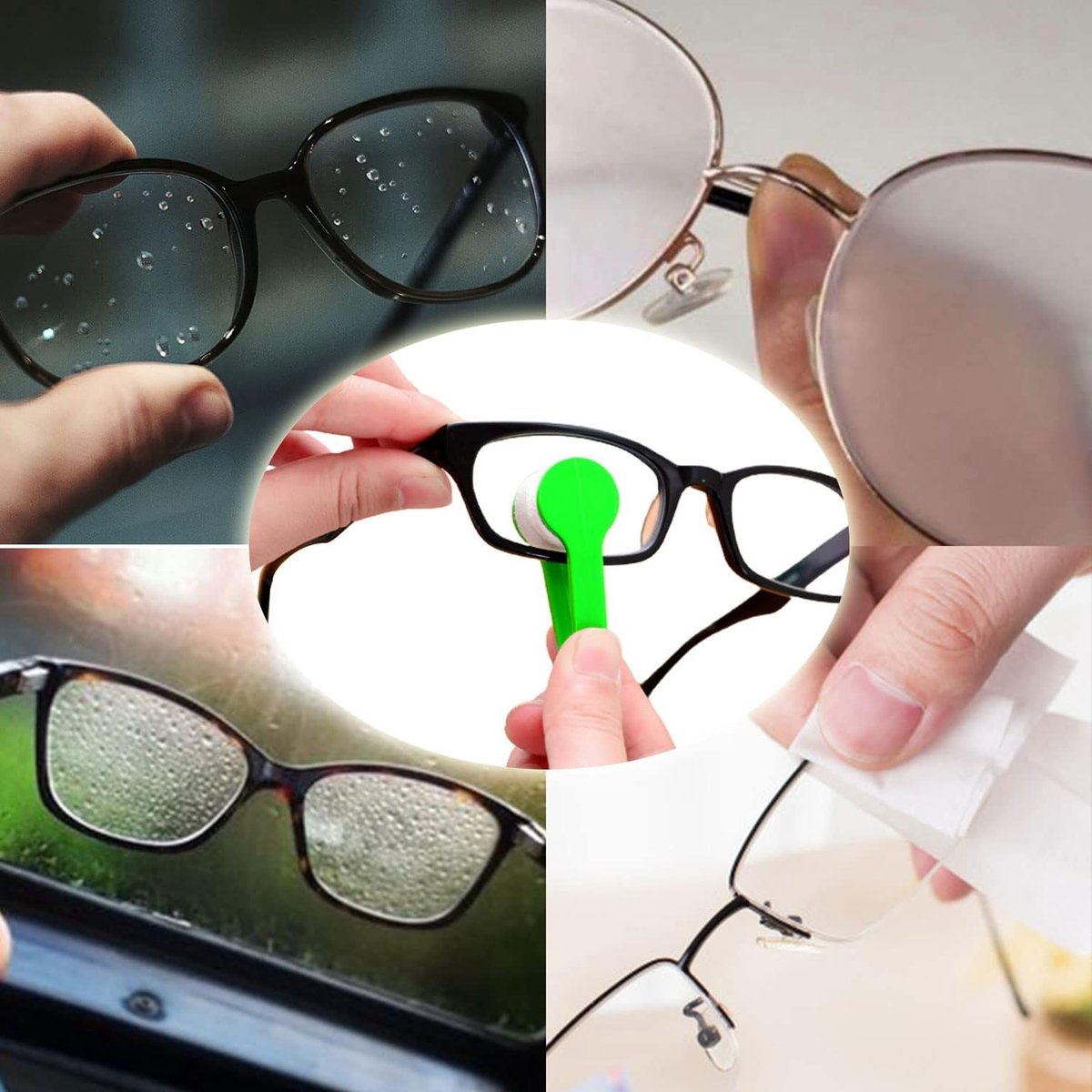 Eyeglass Cleaning Cloths - 10 Pieces - Microfiber Cloths - Mini Lenses - Eyeglass Cleaning Cloths - Soft Brush Cleaning Clip - High Quality Microfiber Cloths - Sunglasses Cloth - Cleaner - 5 Colors