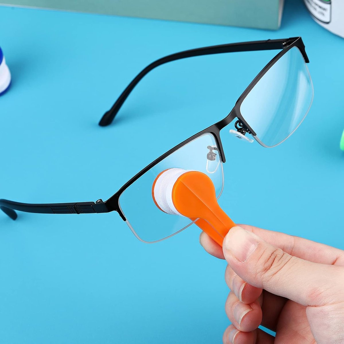 Eyeglass Cleaning Cloths - 10 Pieces - Microfiber Cloths - Mini Lenses - Eyeglass Cleaning Cloths - Soft Brush Cleaning Clip - High Quality Microfiber Cloths - Sunglasses Cloth - Cleaner - 5 Colors