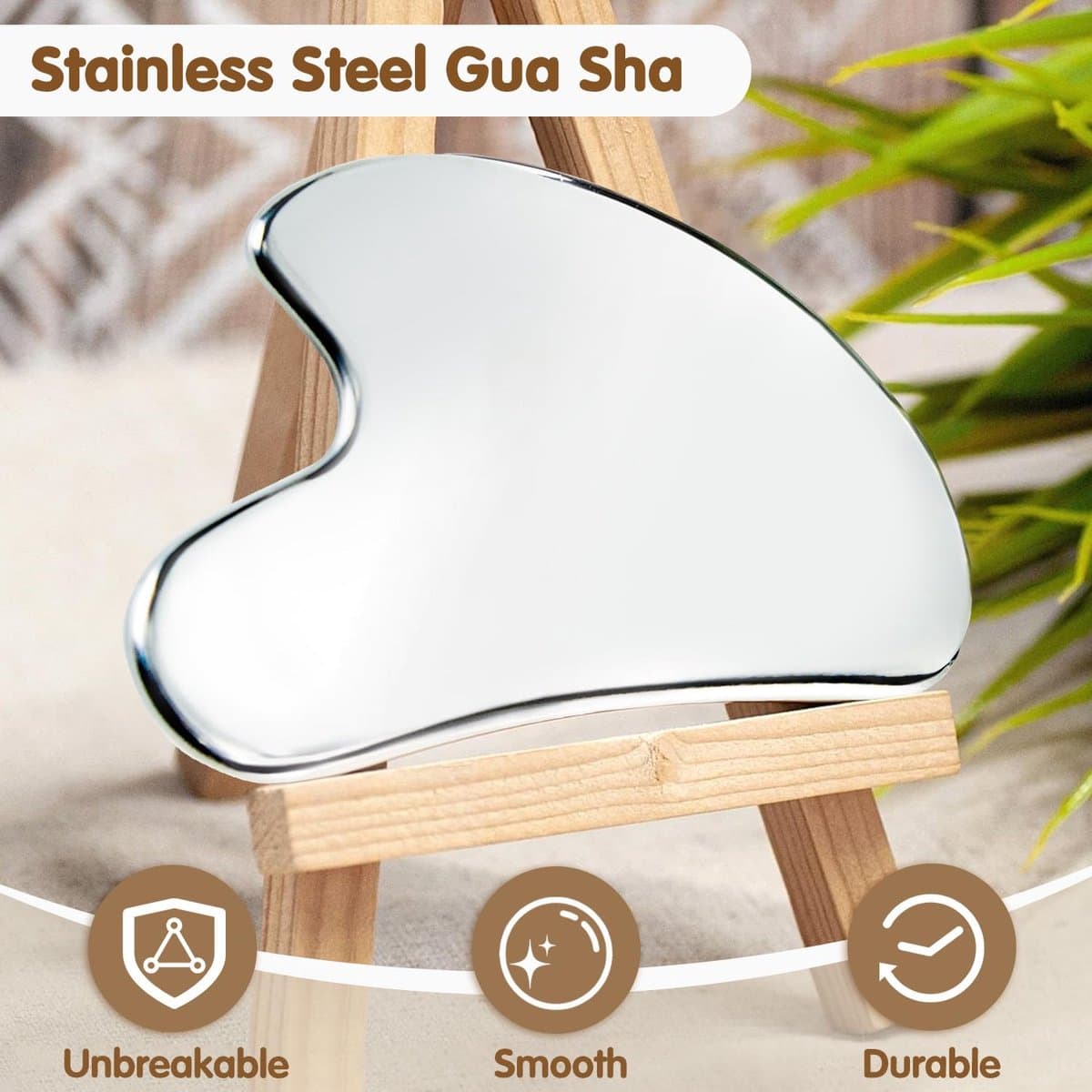 Gua Sha Tool Stainless Steel Massage Scraper for Relaxation Unbreakable with Storage Bag