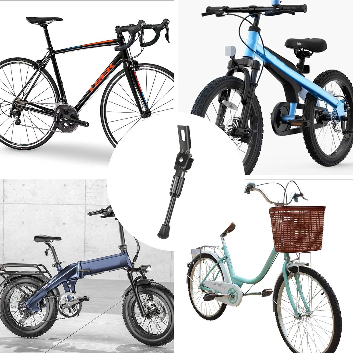 12 Inch - Bicycle Stand for Children's Bikes - MTB Kickstand - Single Bicycle Stand - Bicycle Accessories for Children - Bicycle Stand - Side Stand for Bicycles - Bicycle, E-Bike, City Bike & Mountain Bike - Pink - Easy to Install