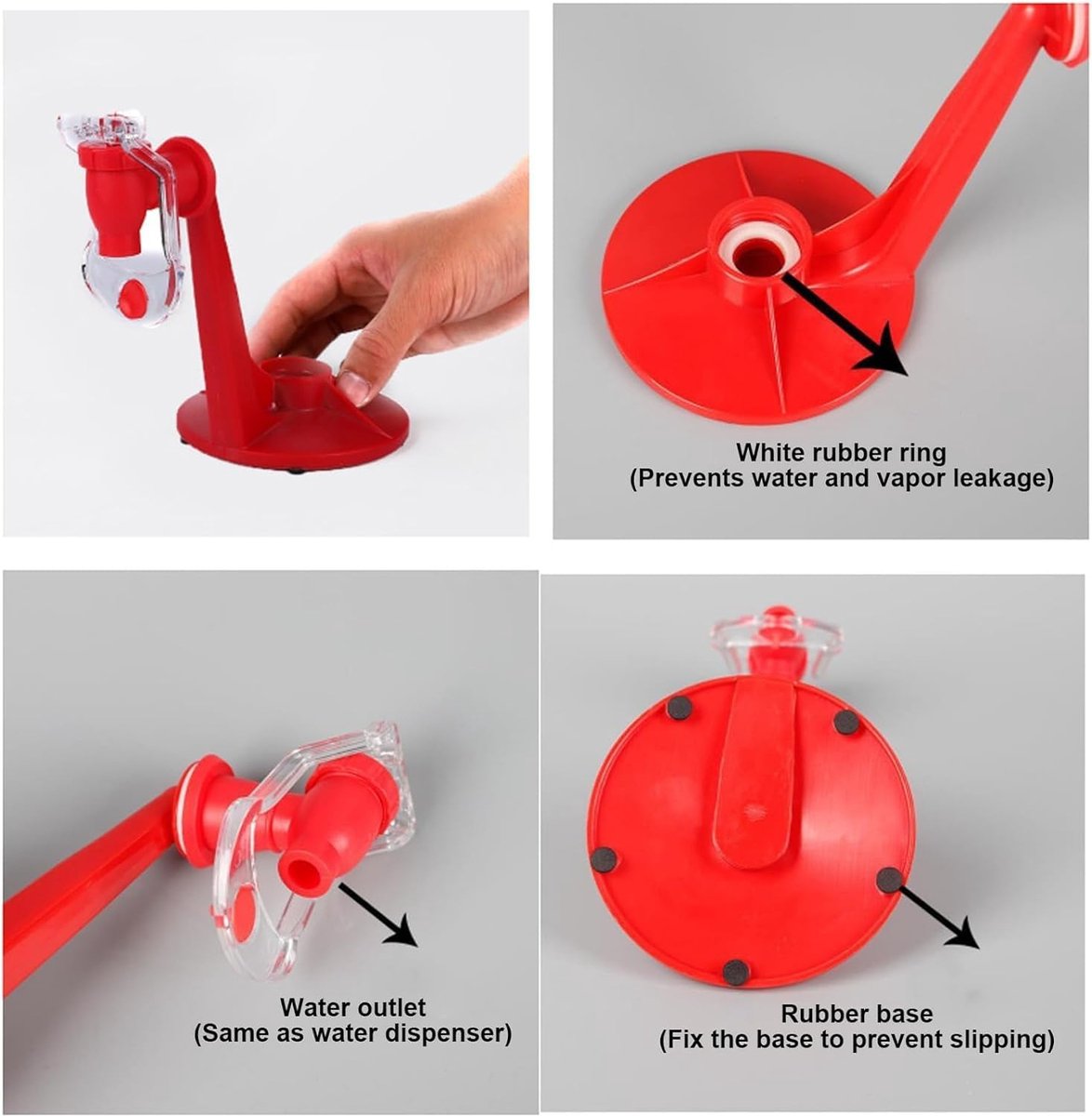 Beverage Vending Machine - 2 Pieces - Beverage Dispenser - Drink and Shot Dispenser - Upside-Down Drink Bottle Drinker - Beverage Dispenser - Tapping - Perfect For Summer Parties And BBQ - Plastic - Red