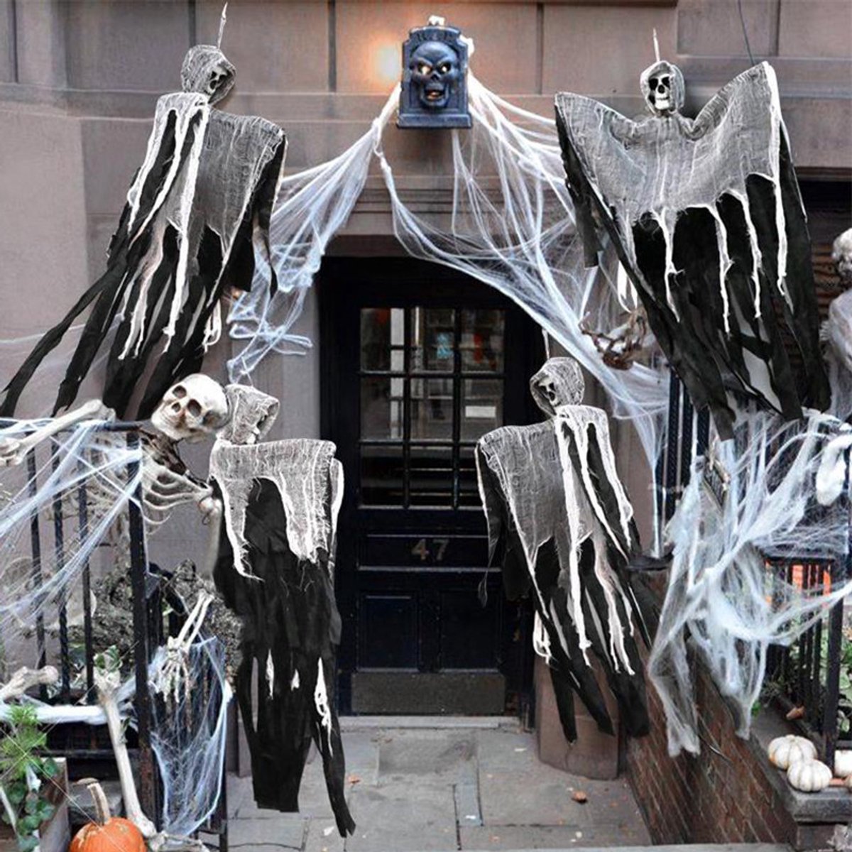 Halloween - decoration - Hanging Skeleton - Hanging Skeletons - Scary Creepy Skeletons - Halloween decoration - Horror Decoration for Haunted House - Haunted House - Reusable Halloween Skeleton - 1 piece - Suitable for festivals / parties / Halloween