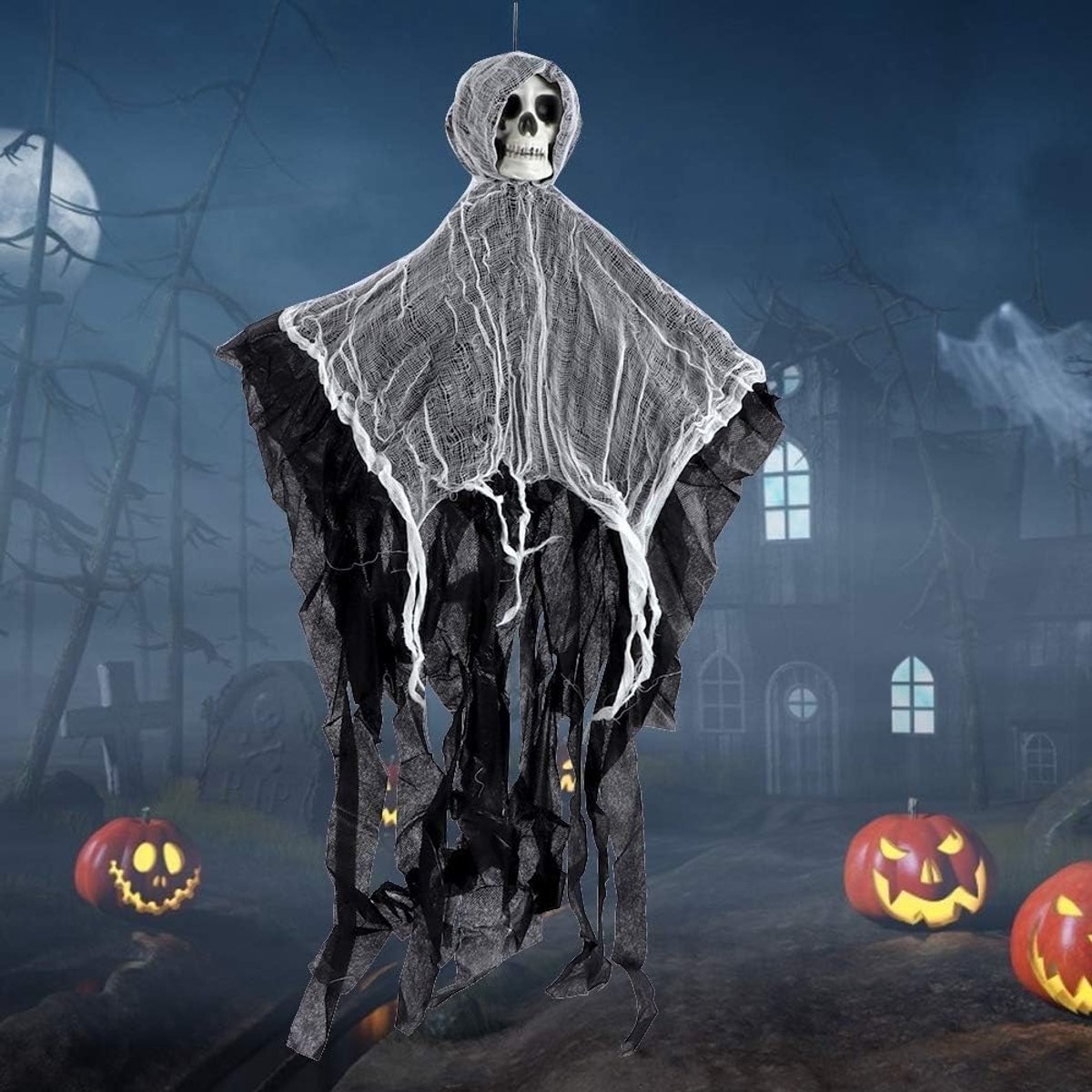Halloween - decoration - Hanging Skeleton - Hanging Skeletons - Scary Creepy Skeletons - Halloween decoration - Horror Decoration for Haunted House - Haunted House - Reusable Halloween Skeleton - 1 piece - Suitable for festivals / parties / Halloween