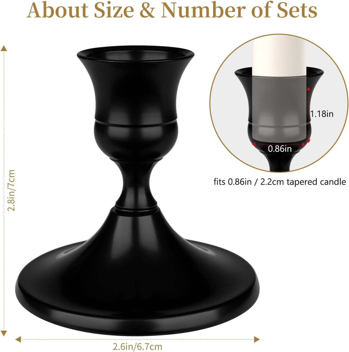 4 pieces - Candle holder - Candlestick - Candle holder - Decorative Candle Stands - metal candle holders - vintage decoration - home decoration - candle accessories - for wedding, Christmas, living room, wedding ceremony - 6.7*6.7*7 cm - black