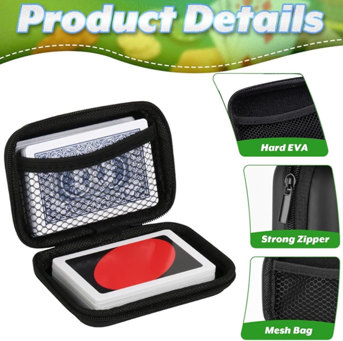 4 Piece EVA Storage Box Waterproof Portable Playing Card Holder 11.5*8*4 cm for Cards Headphones Data Cables in 4 Colors