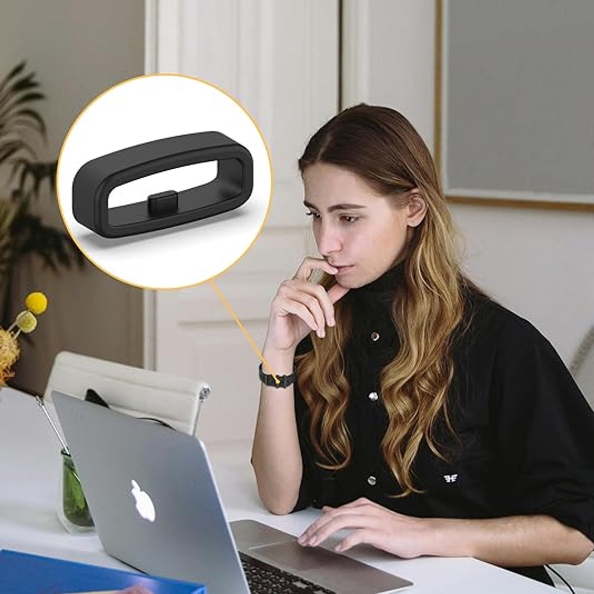6x Watch strap loop - Safety ring holder - Anti-slip silicone ring - Suitable for 20mm Smartwatch Strap (Universal) loop strap