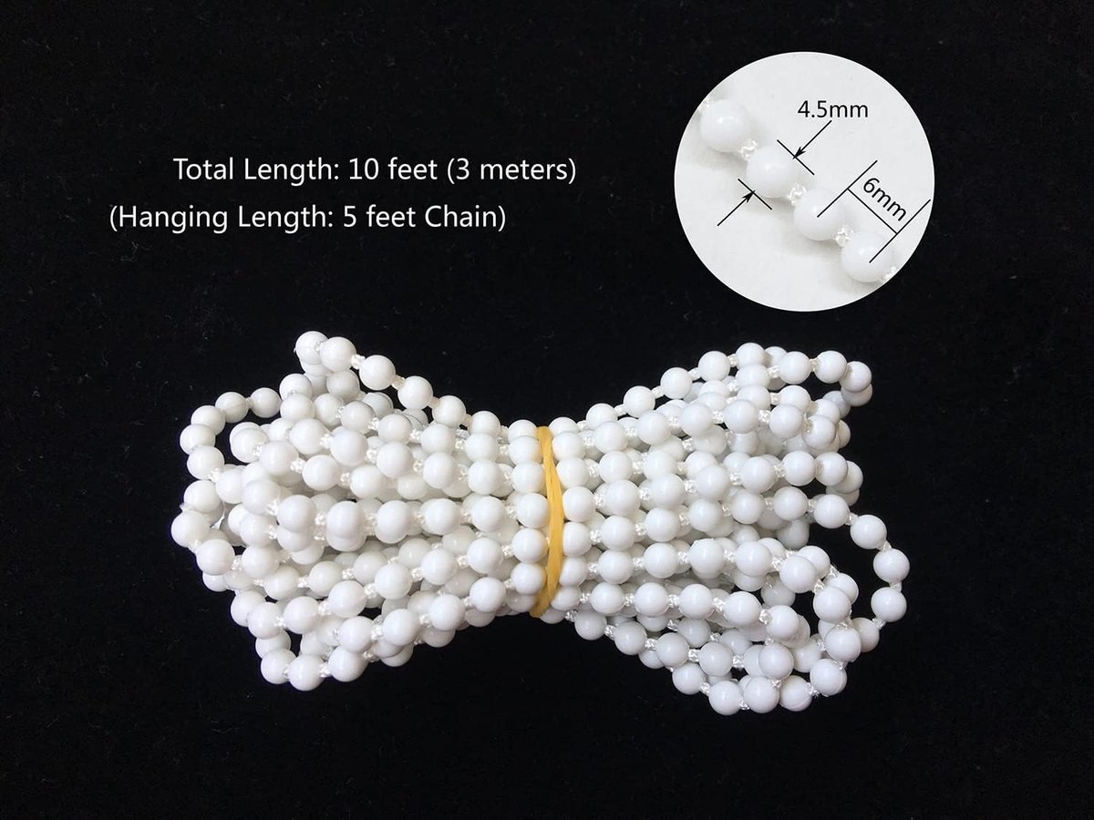32mm - Roller Blind Coupling Replacement Spare Parts - Roller Blind Repair Kit - Roller Blind System - spare parts for roller blind couplings - window decoration accessories - roller blind fittings - with bead chain, screws - white