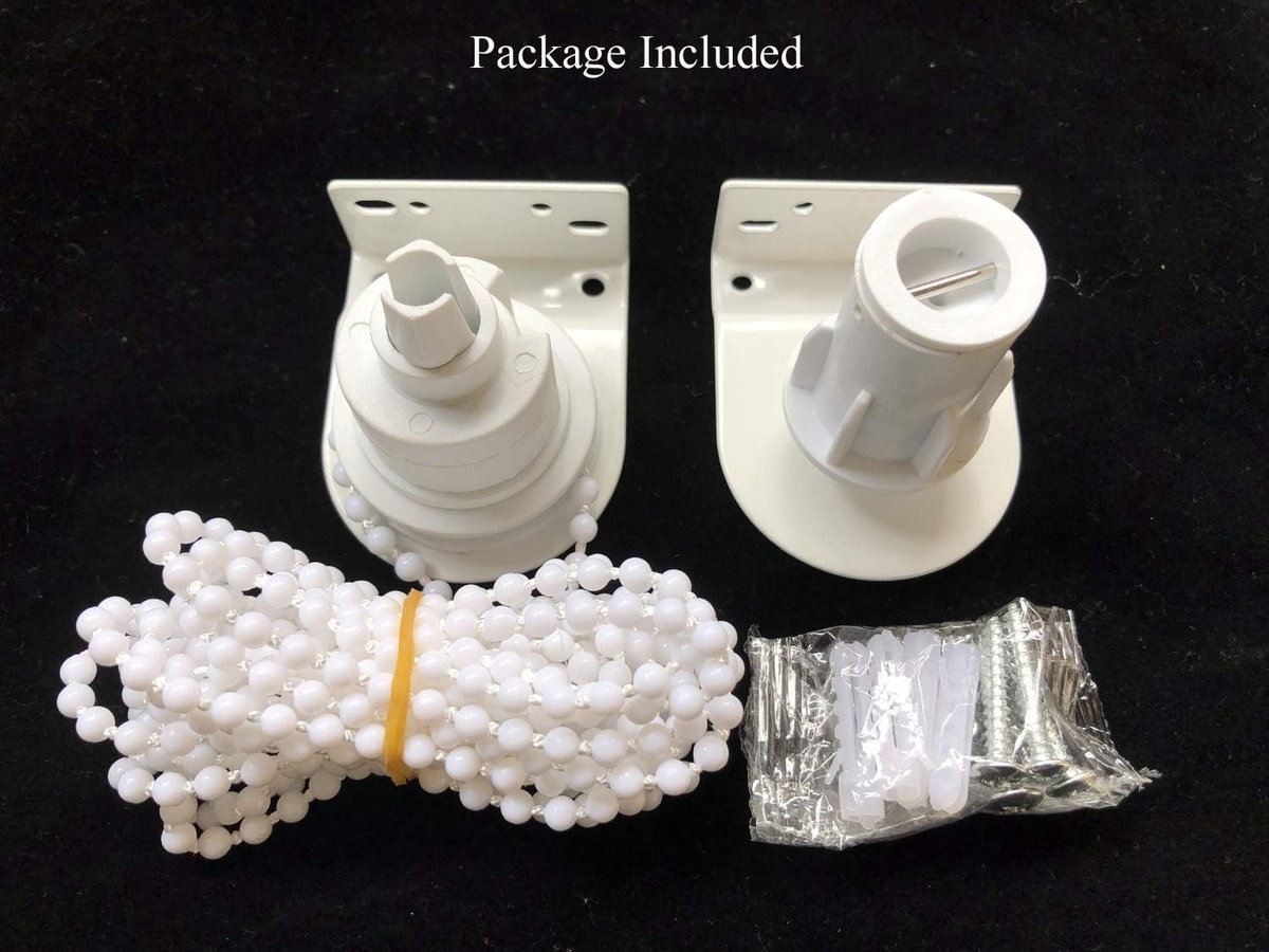 32mm - Roller Blind Coupling Replacement Spare Parts - Roller Blind Repair Kit - Roller Blind System - spare parts for roller blind couplings - window decoration accessories - roller blind fittings - with bead chain, screws - white